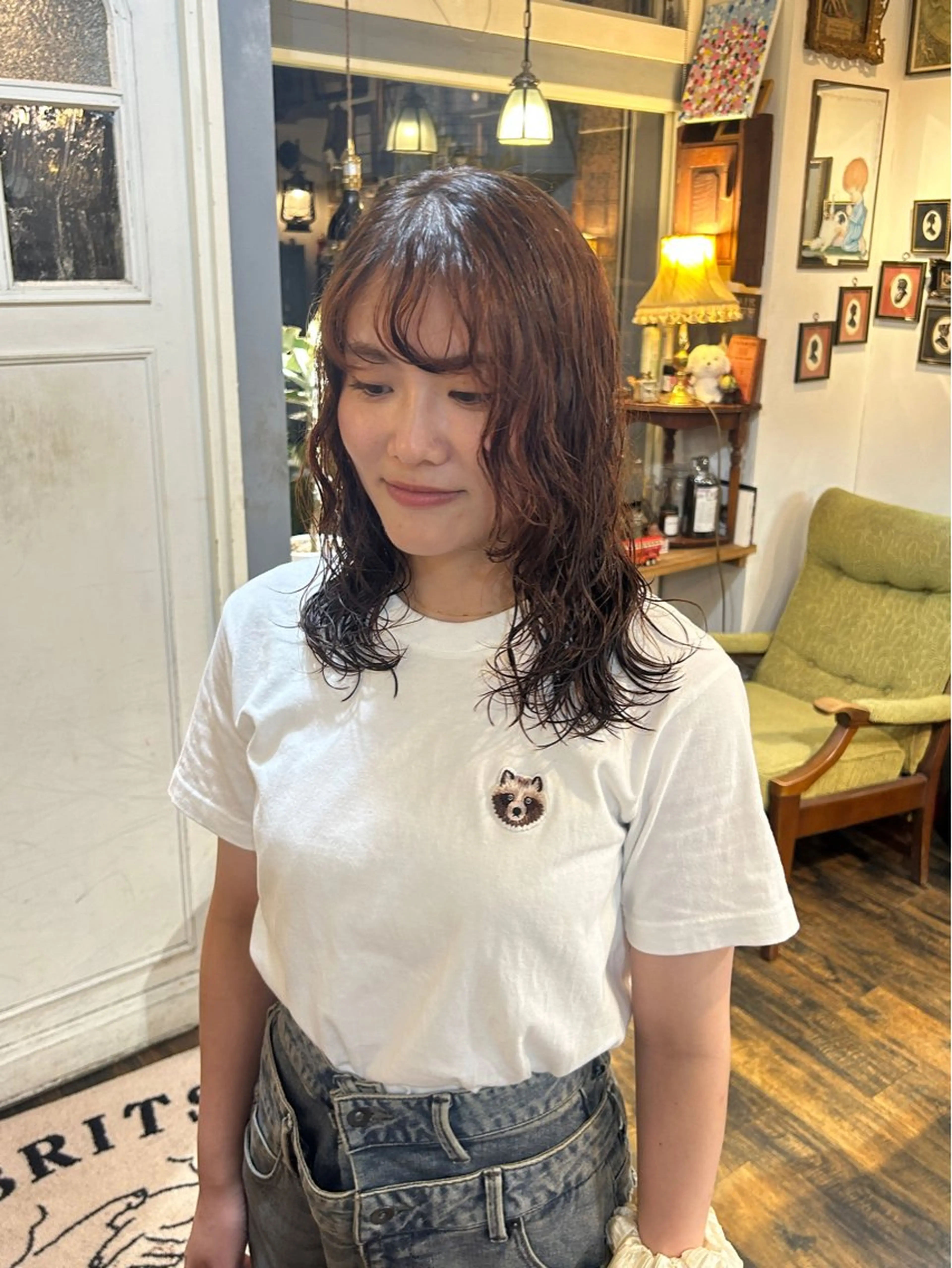 ロング パーマ ロング カット パーマ トリートメント 清水千優/パーマ/ メンズパーマのヘアスタイル