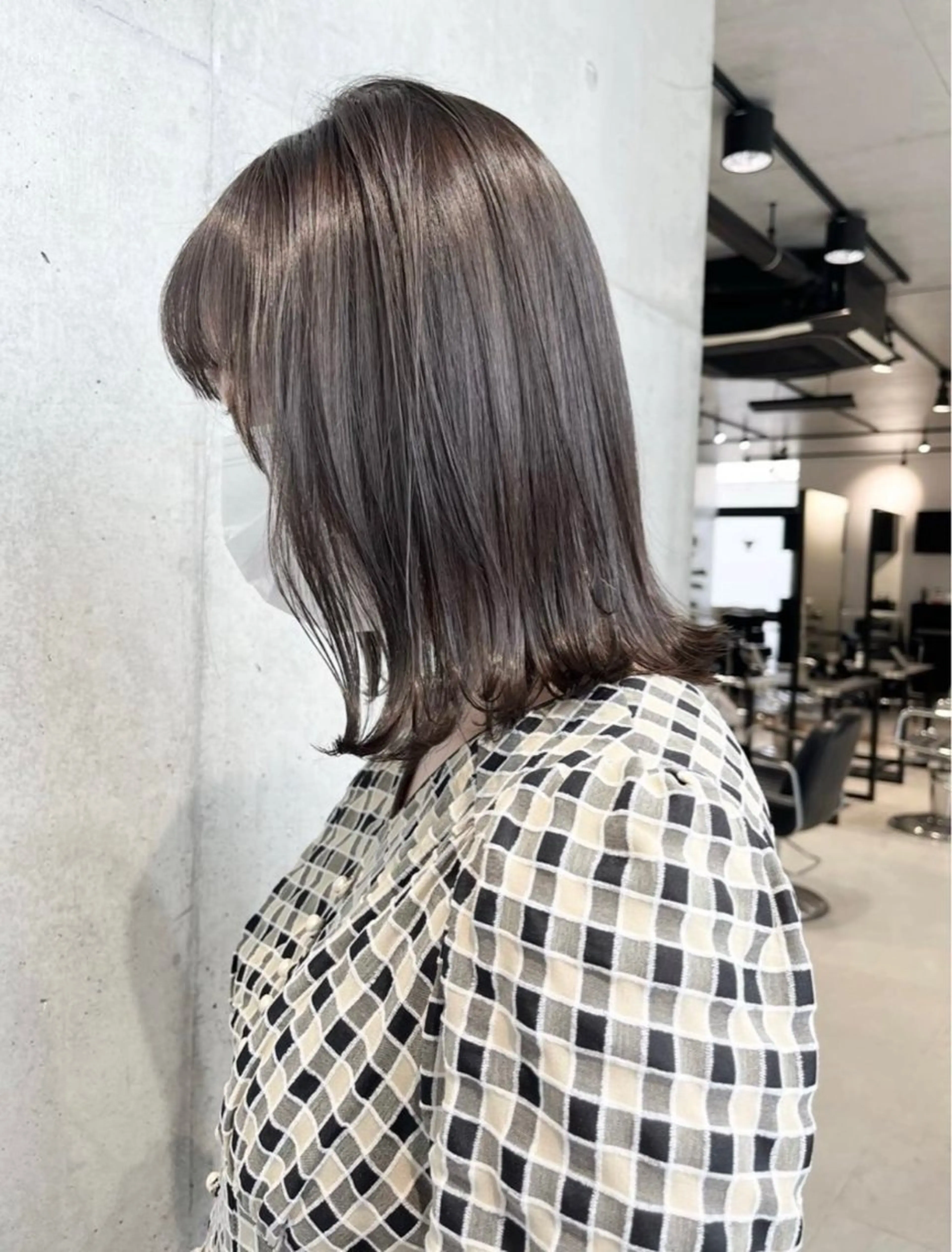 セミロング カラー パーマ ヘアアレンジ カット ヘアカラー トリートメント ヘッドスパ ヘアセット 透明感/オリーブ/ グレージュ/YUKAのヘアスタイル