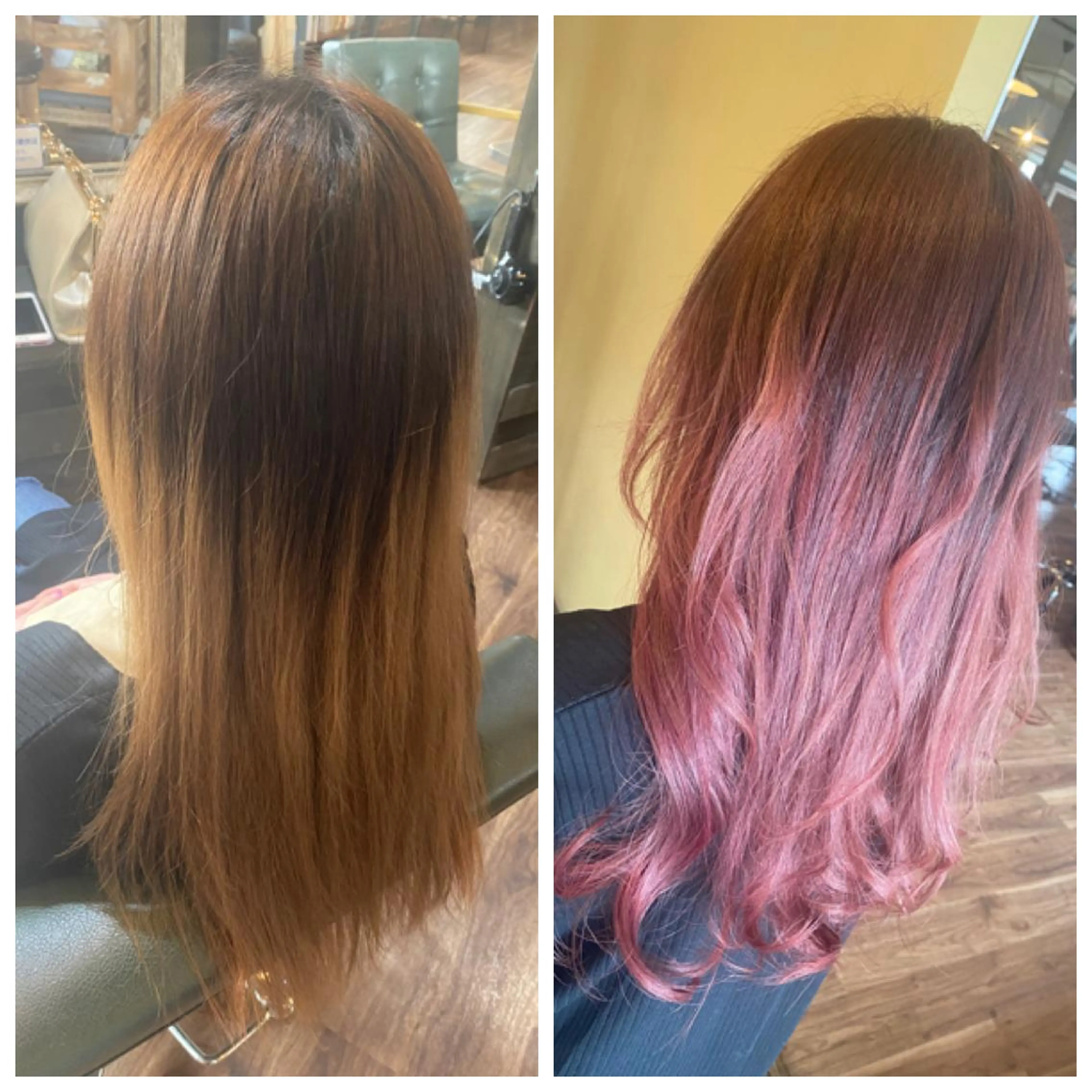 ロング カラー ブリーチ グラデーションカラー ピンクカラー ハイライト/インナー /ブリーチ/レイヤーのヘアスタイル