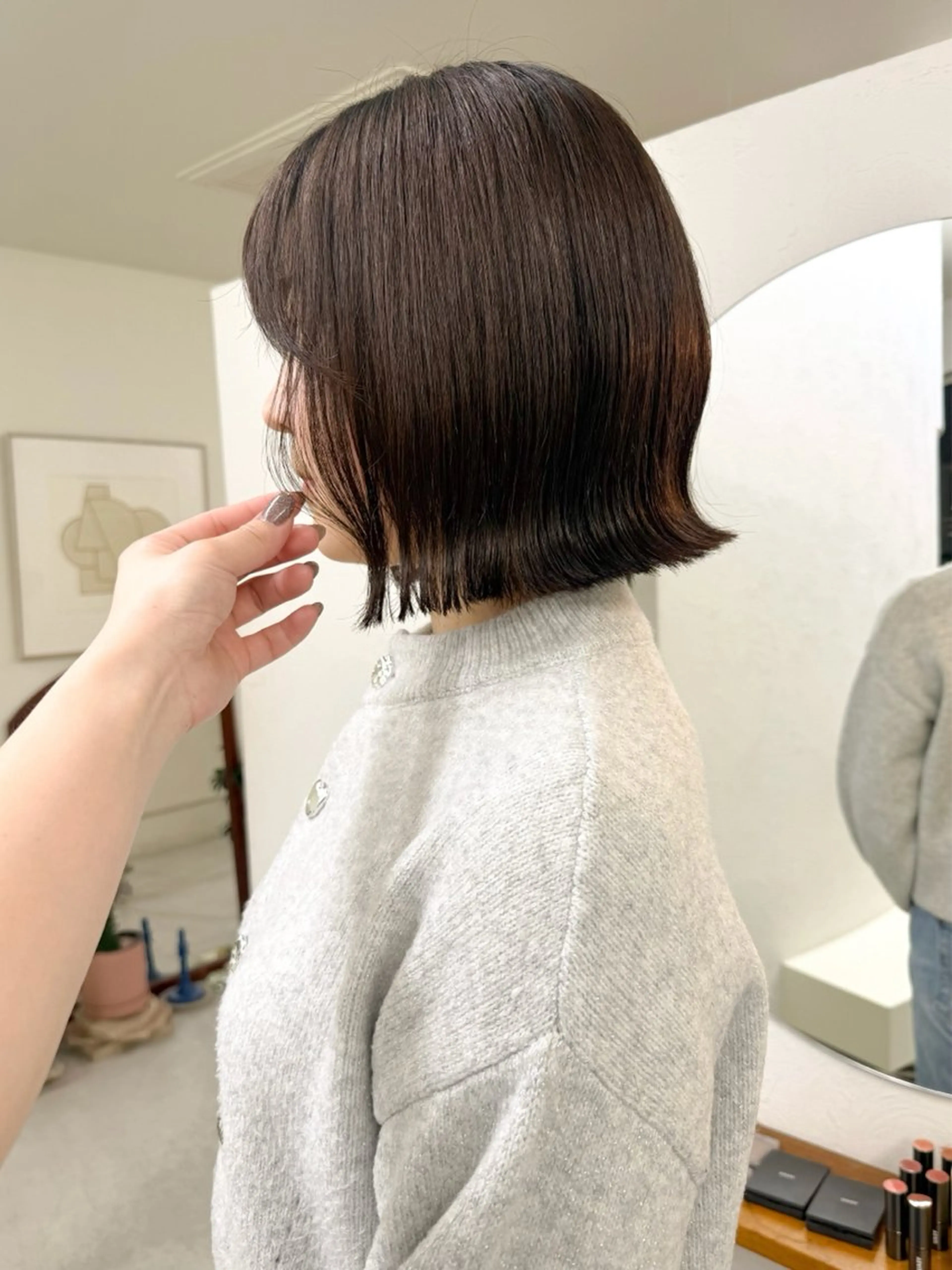 ミディアム ボブ 外ハネヘア aco/名古屋.栄 ボブ/透明感カラーのヘアスタイル