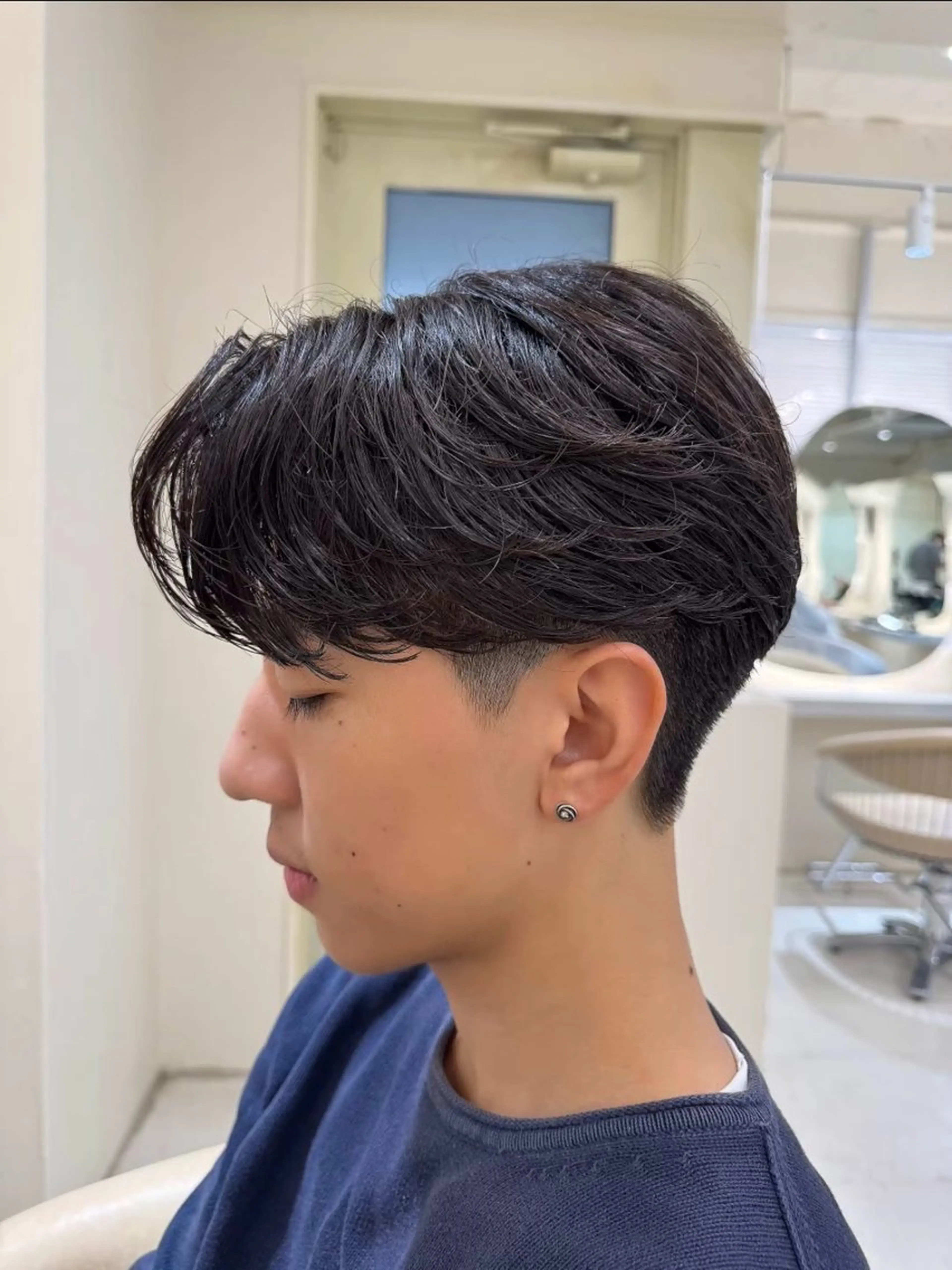 ショート パーマ メンズ センターパート メンズパーマ ニュアンスパーマ 横浜/レイヤー/ カネコのヘアスタイル