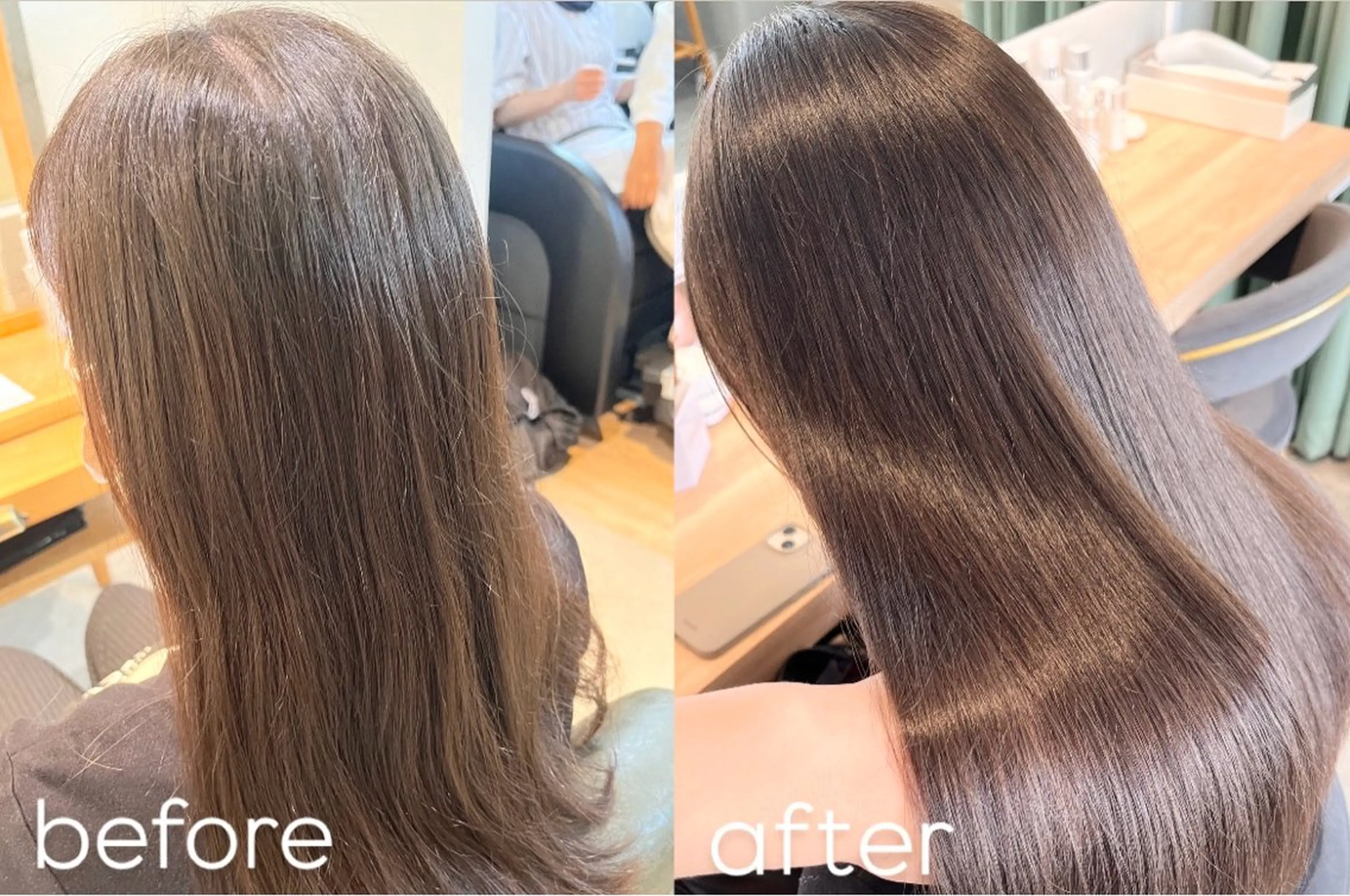 ロング カラー くせ毛 韓国風ヘア 縮毛矯正 ｵﾀｸ美容師🛍/ 酸性ストレート/艶髪のヘアスタイル