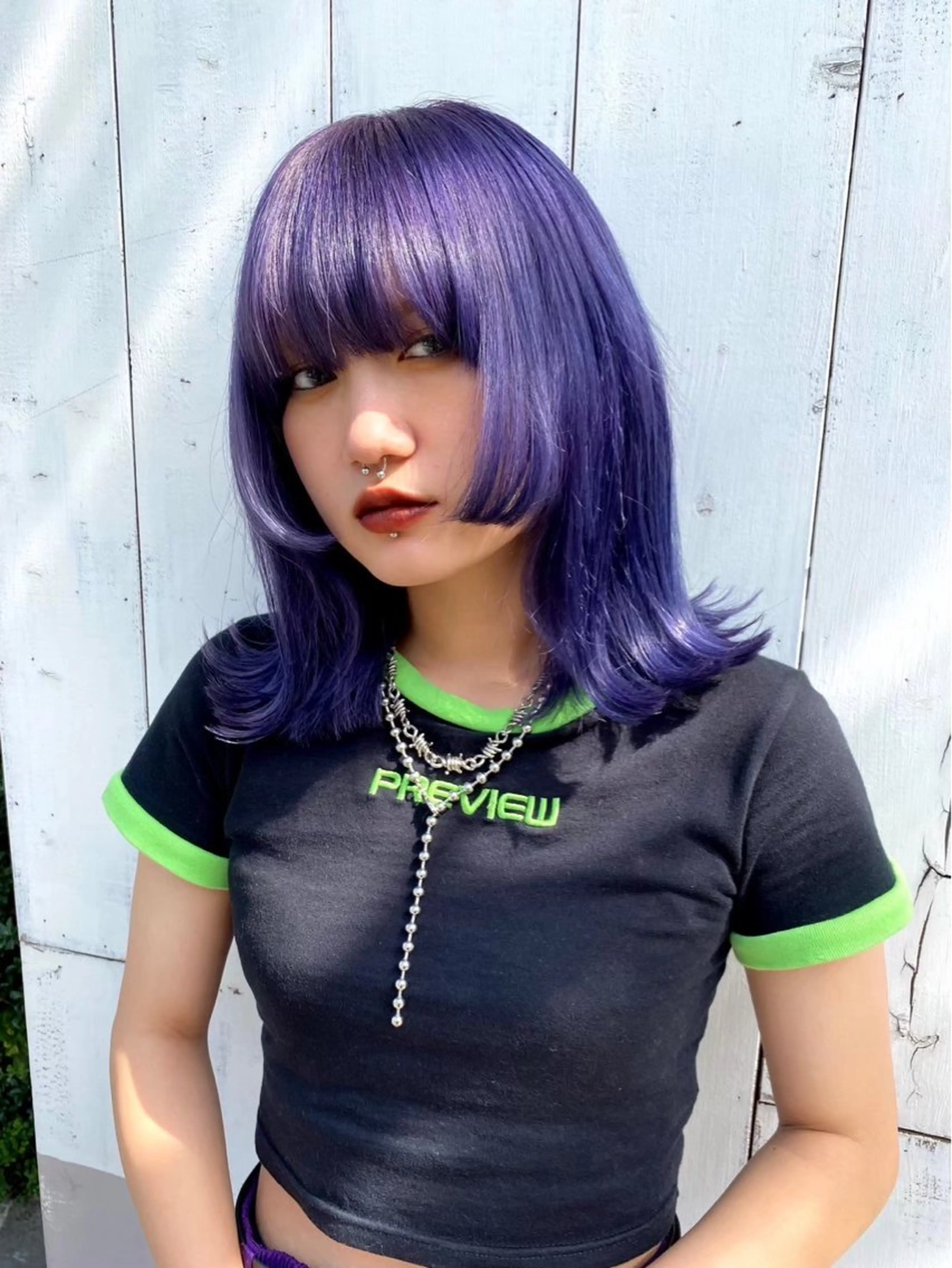 ミディアム カラー ☁️かずき☁️青.紫 推し活カラー💫のヘアスタイル