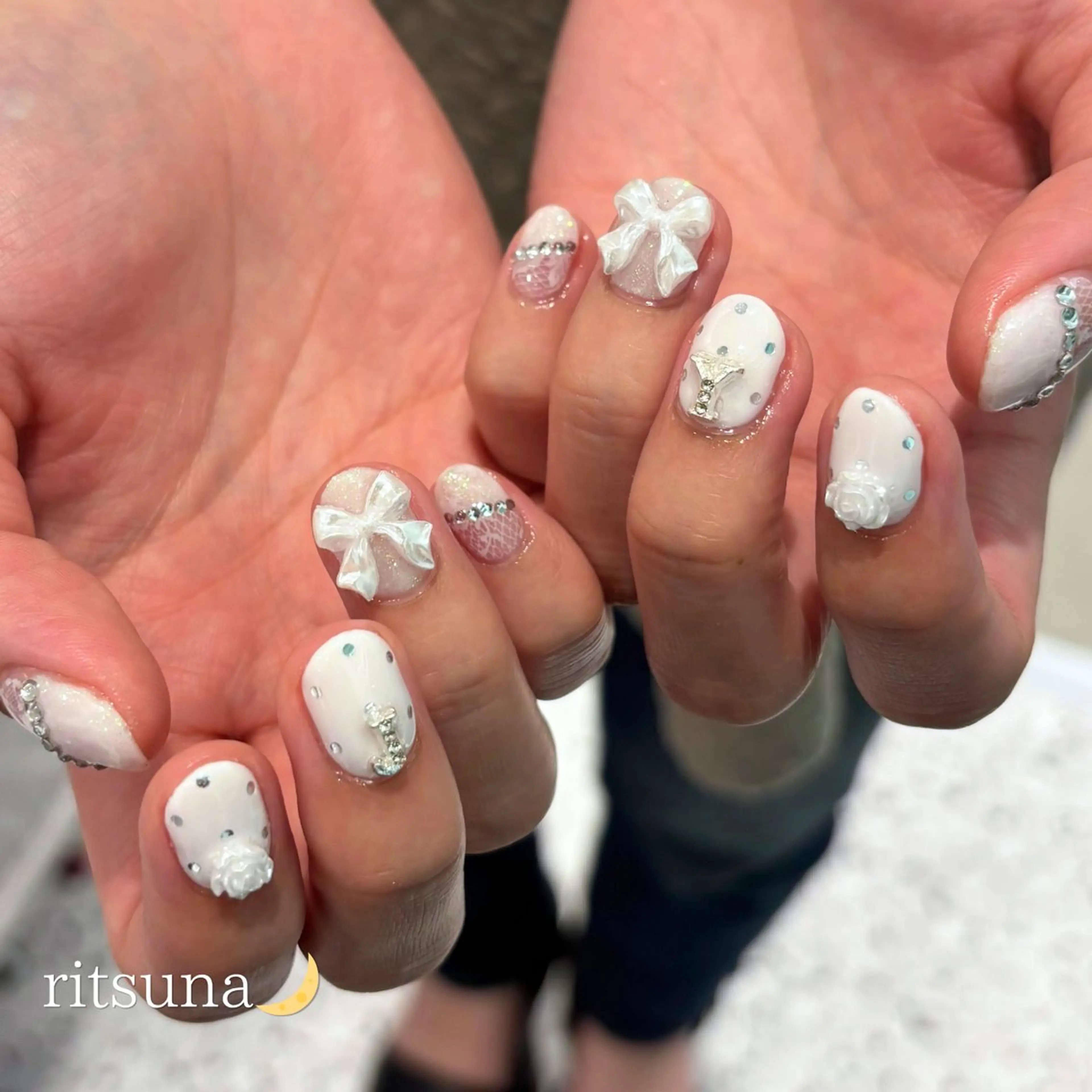 ネイル ハンドネイル ritsuna🌙 nail 堺筋本町のネイルデザイン