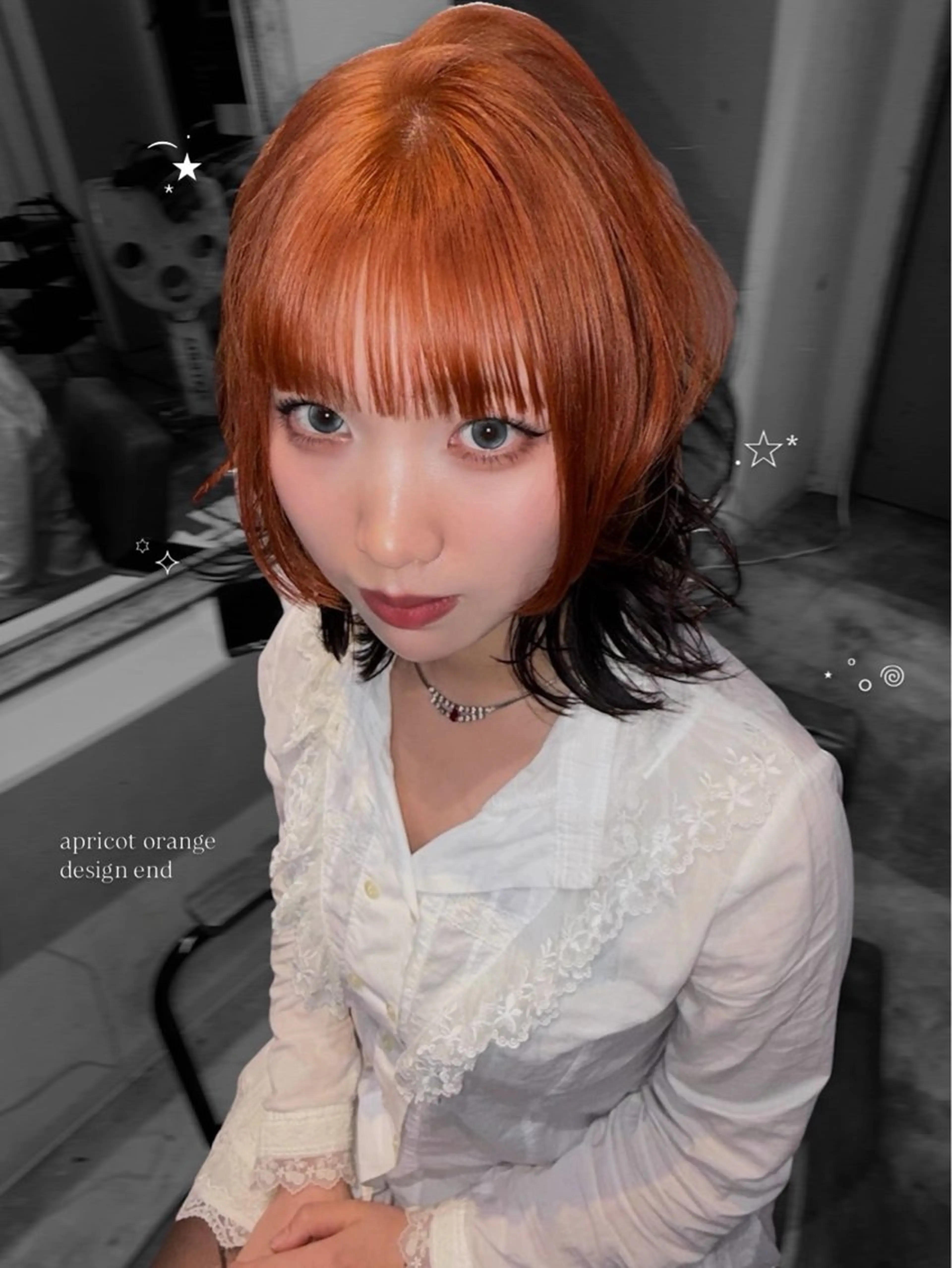 ミディアム カラー ヘアカラー トリートメント ura/デザイン/ ハイトーン/個性派のヘアスタイル