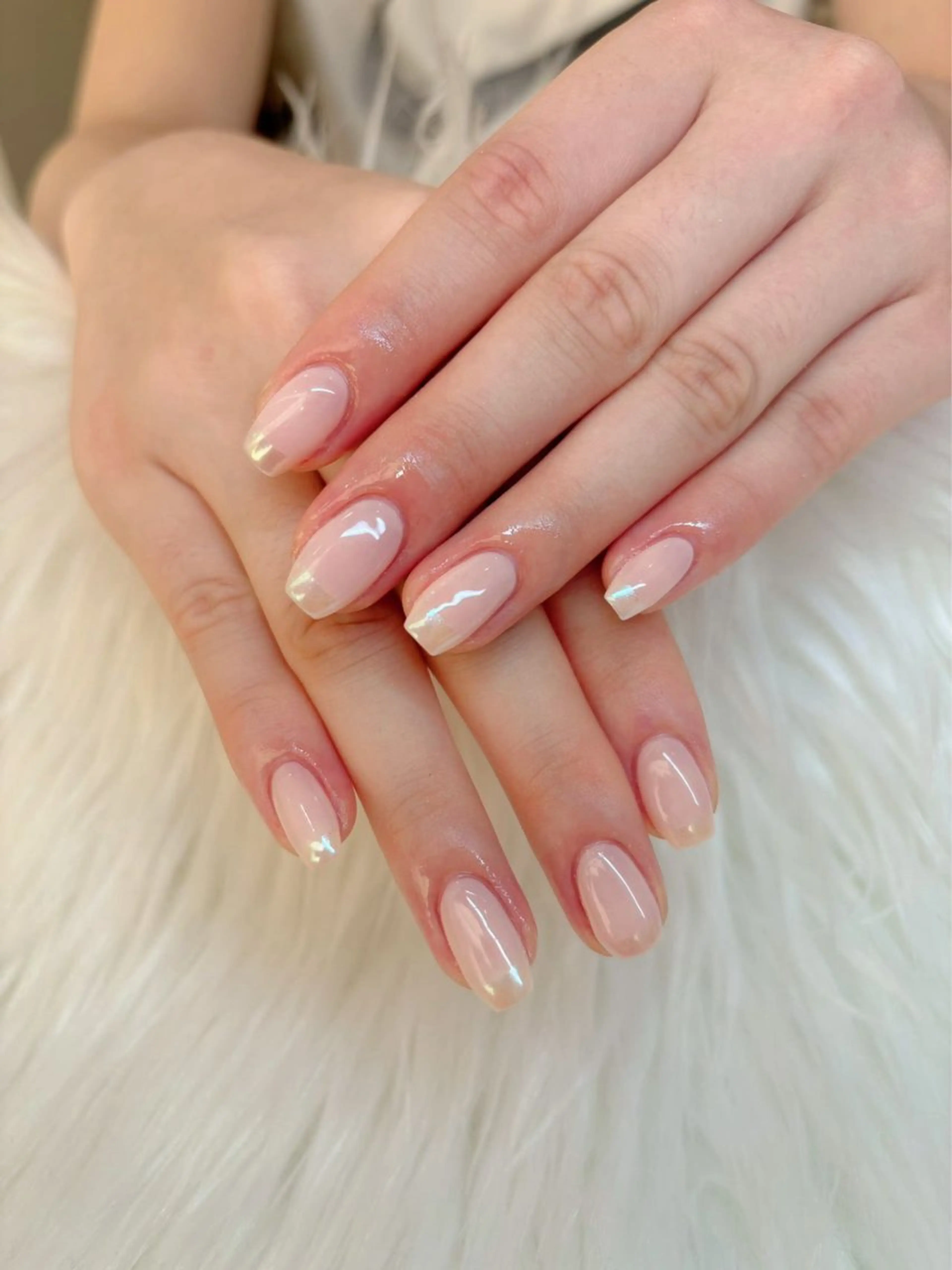 【練習モデル】自爪✨ミラーフレンチネイル🎀ハンドケア付き💅の写真