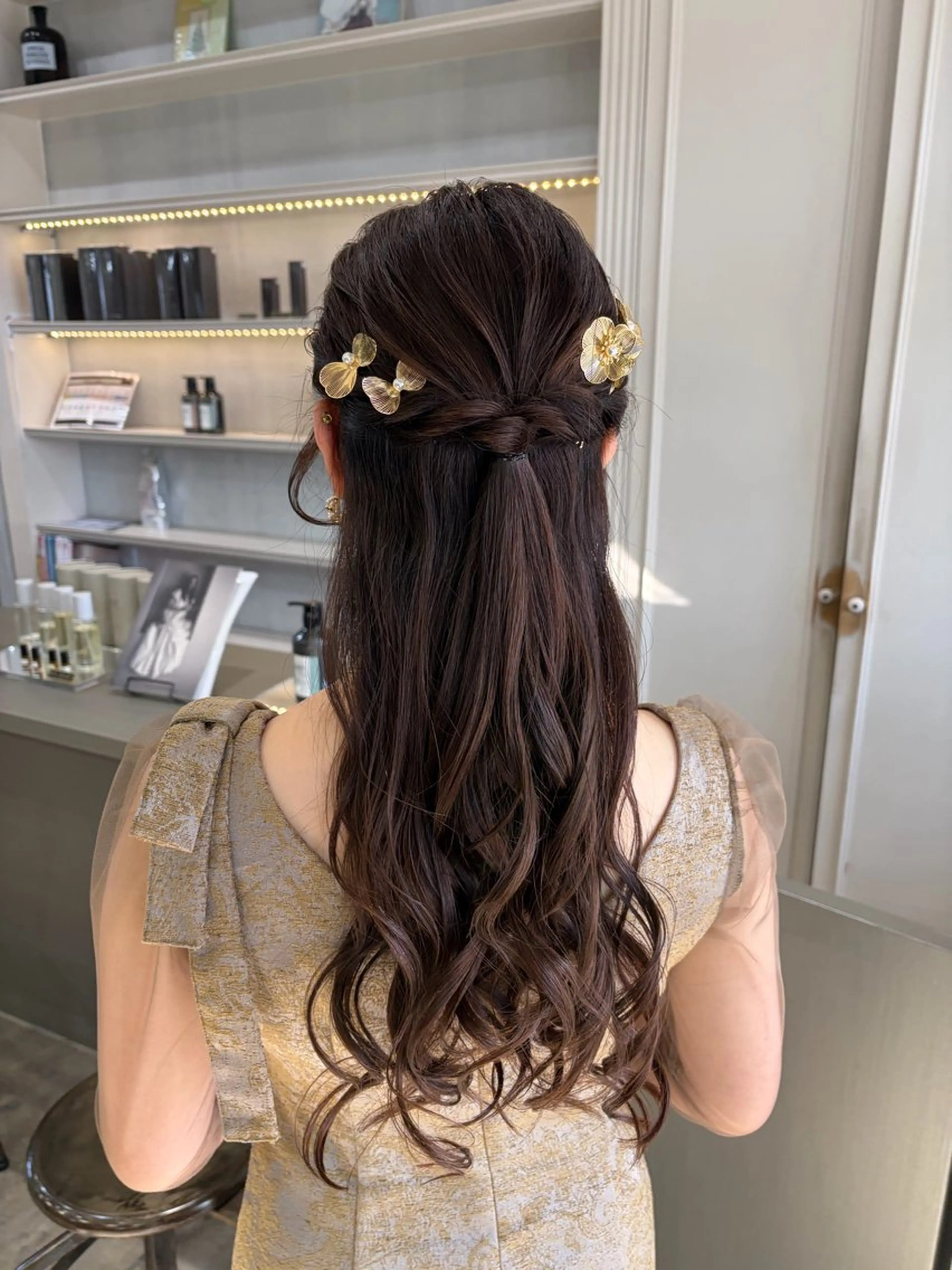 ロング ヘアアレンジ ハーフアップ ヘアセット 髪質改善特化🥣🫧 天神美容室のヘアスタイル