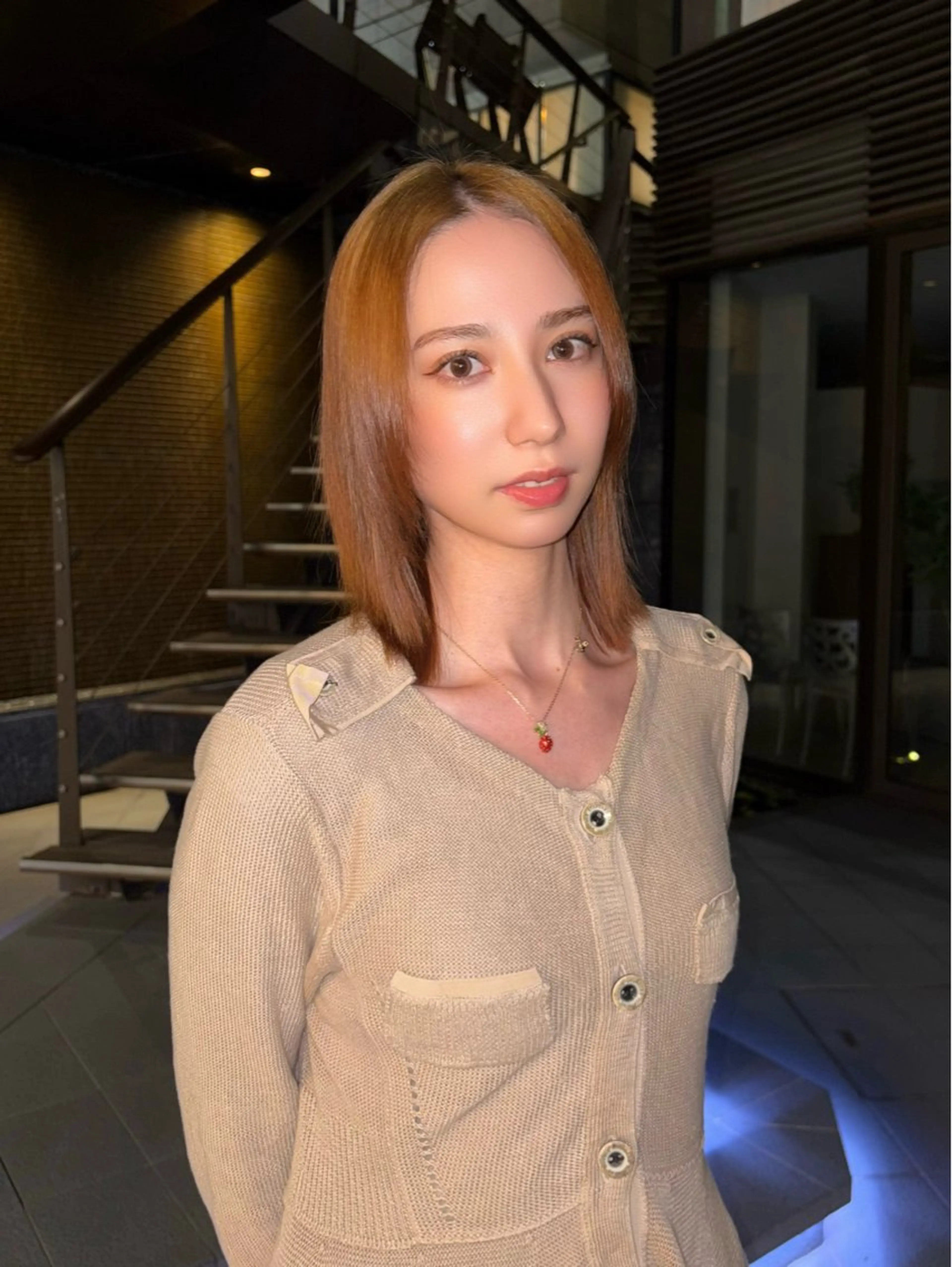 ミディアム ヘアカラー 縮毛矯正 トリートメント 艶髪／縮毛矯正 _MiMiのヘアスタイル