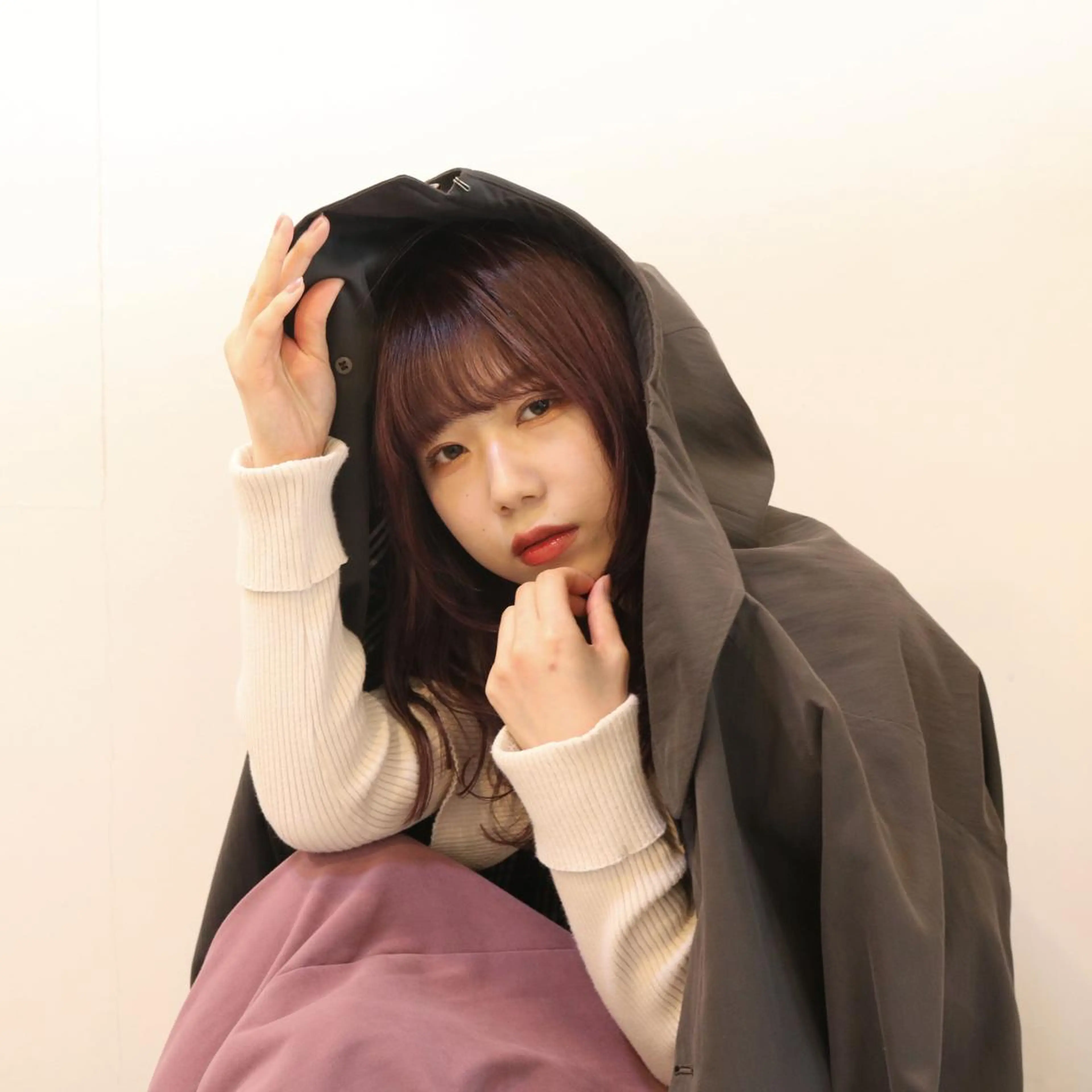 ミディアム ピンクブラウン geep Ryoyaのヘアスタイル