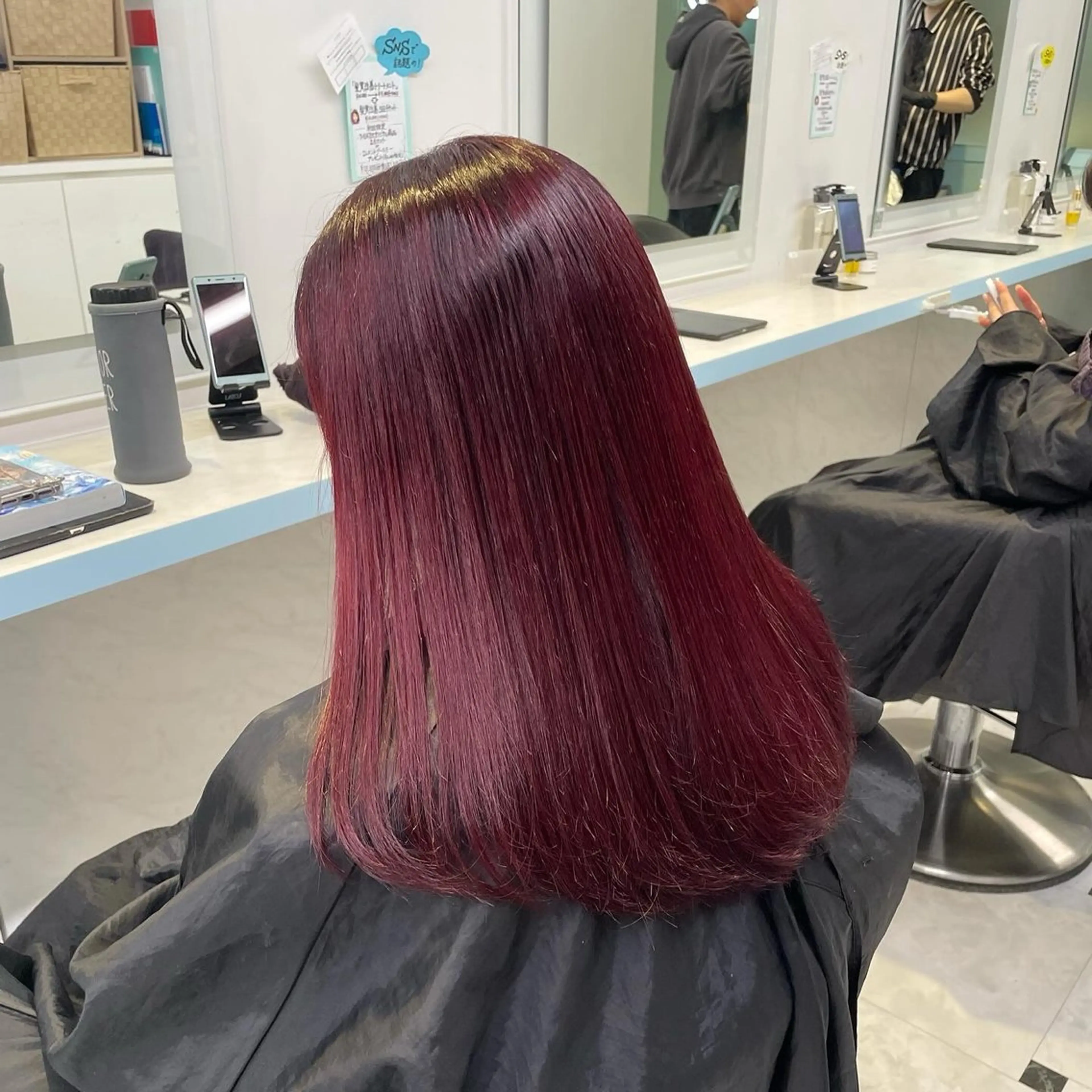 ミディアム カラー ヘアアレンジ 🇰🇷韓流暖色ヘア 🍒saaya🍒のヘアスタイル