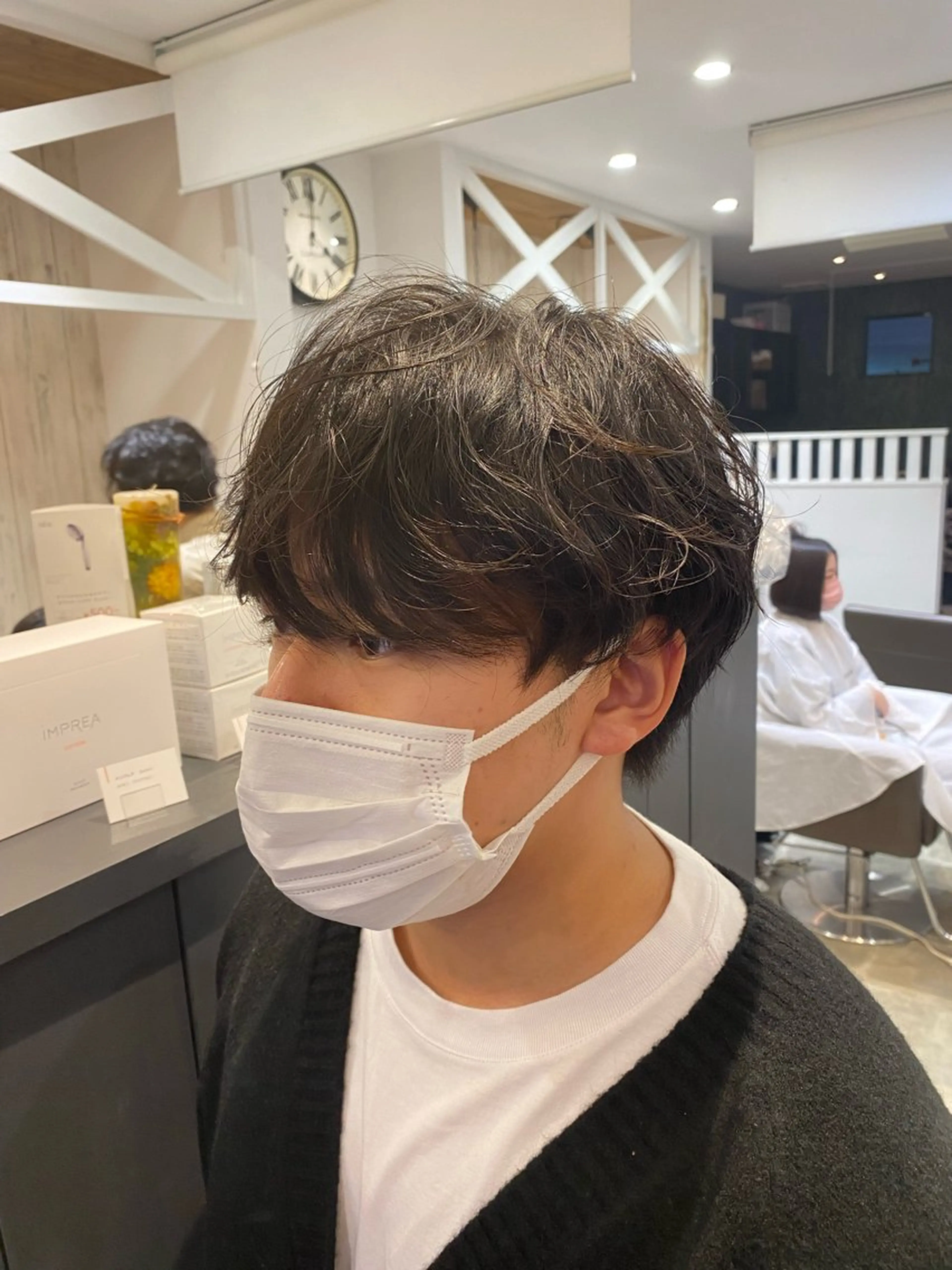 ショート パーマ メンズ メンズパーマ ニュアンスパーマ 柴田 枝利子のヘアスタイル