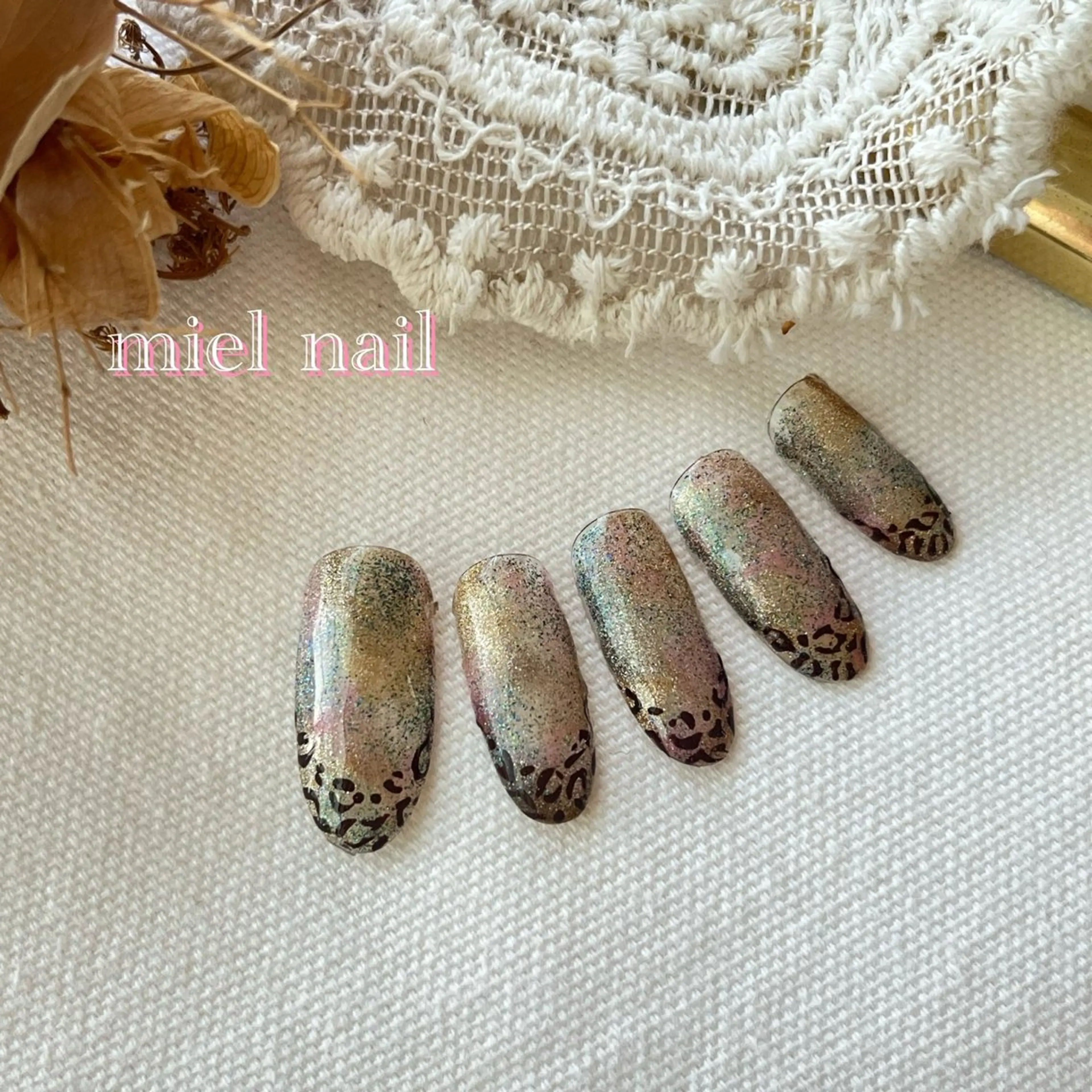 ネイル アニマル柄 クリアネイル フレンチネイル マグネットネイル 夏ネイル ハンドネイル miel nailのネイルデザイン