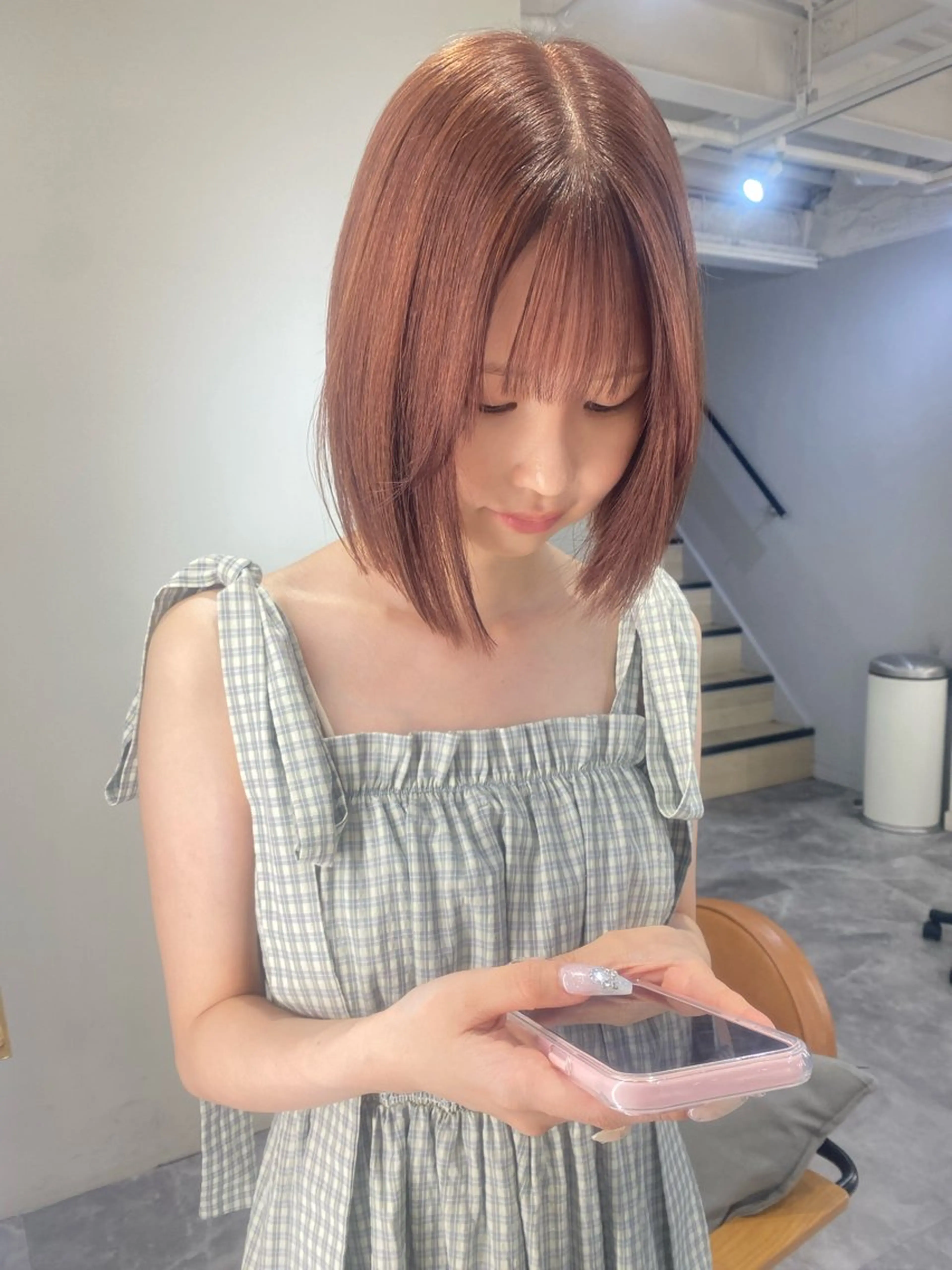 ミディアム カラー ヘアアレンジ カット ヘアカラー ベージュカラー /aibiのヘアスタイル