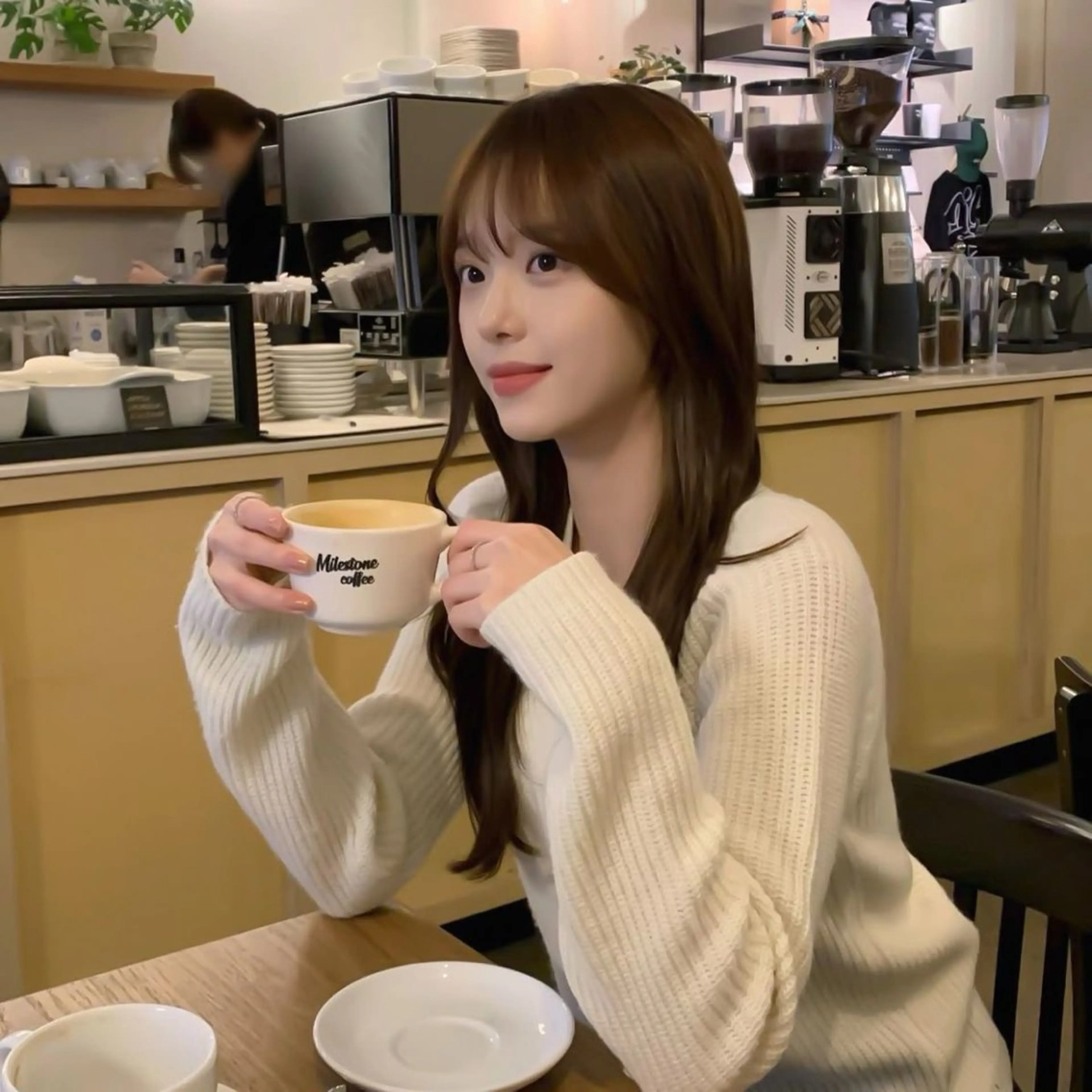 ロング カラー カット ヘアカラー トリートメント 莉乃/縮毛矯正/髪質 改善/艶カラーのヘアスタイル