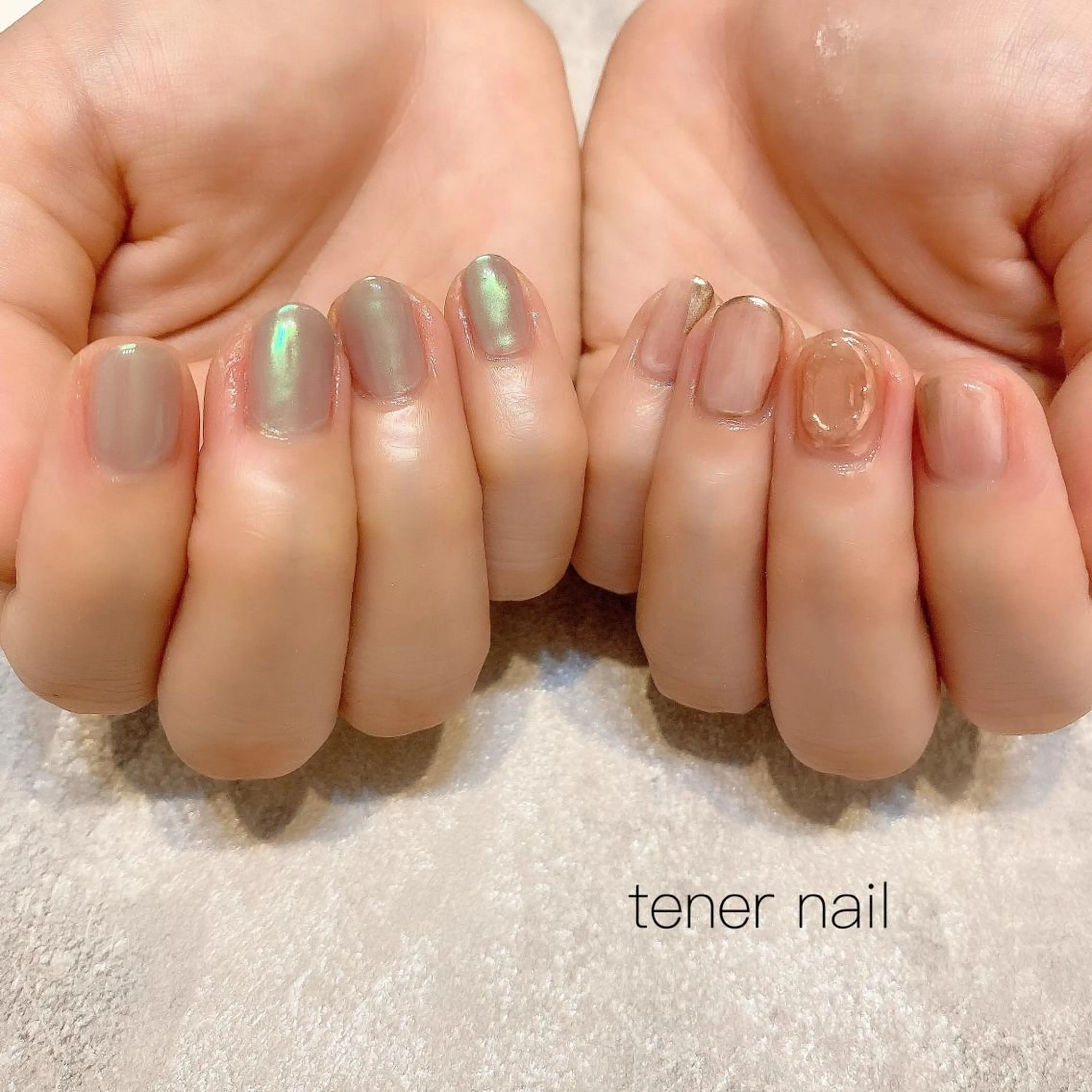 ネイル ミラーネイル ニュアンスネイル テネルネイル tener nailのネイルデザイン