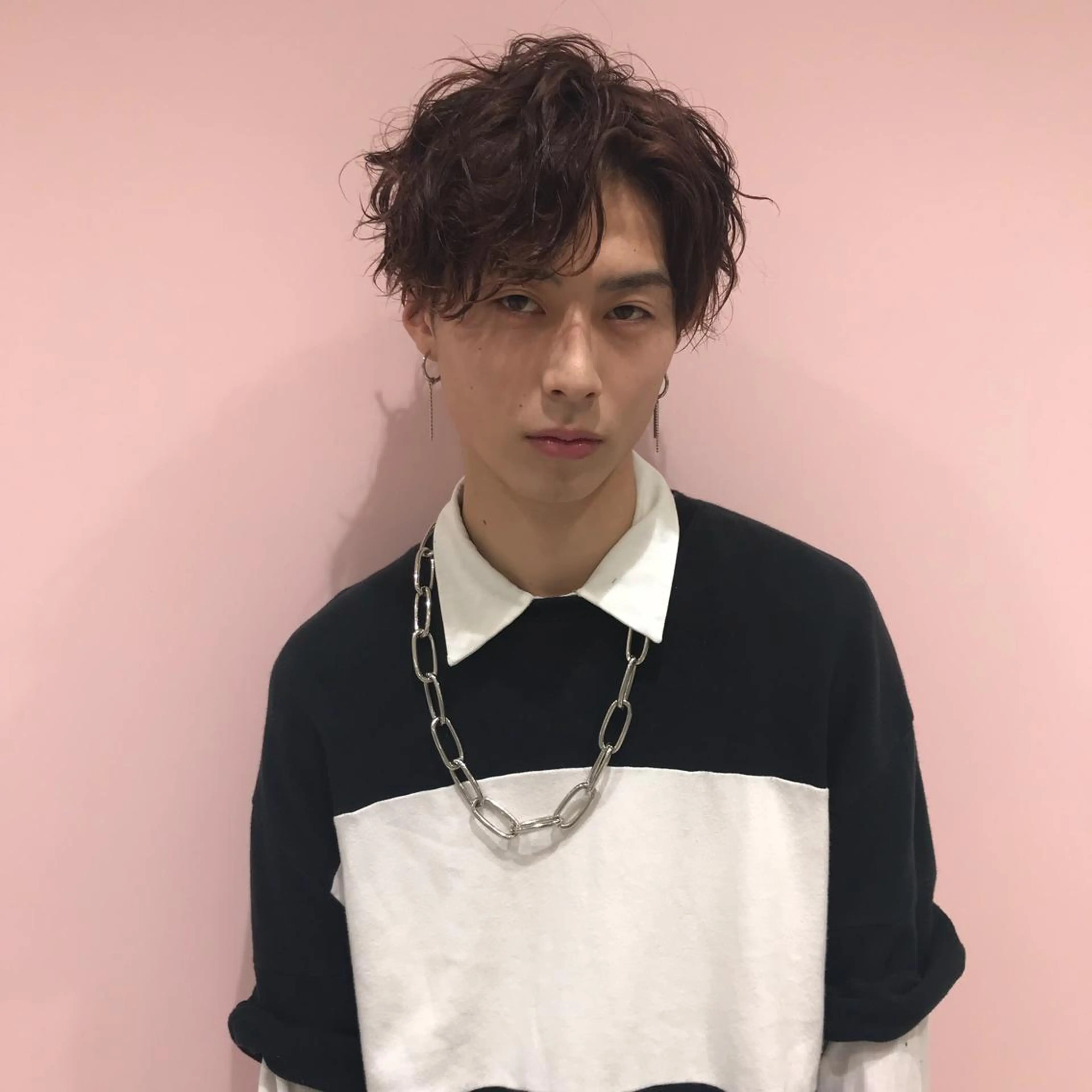 ショート カラー パーマ メンズ マッシュ カット Vir by browのヘアスタイル