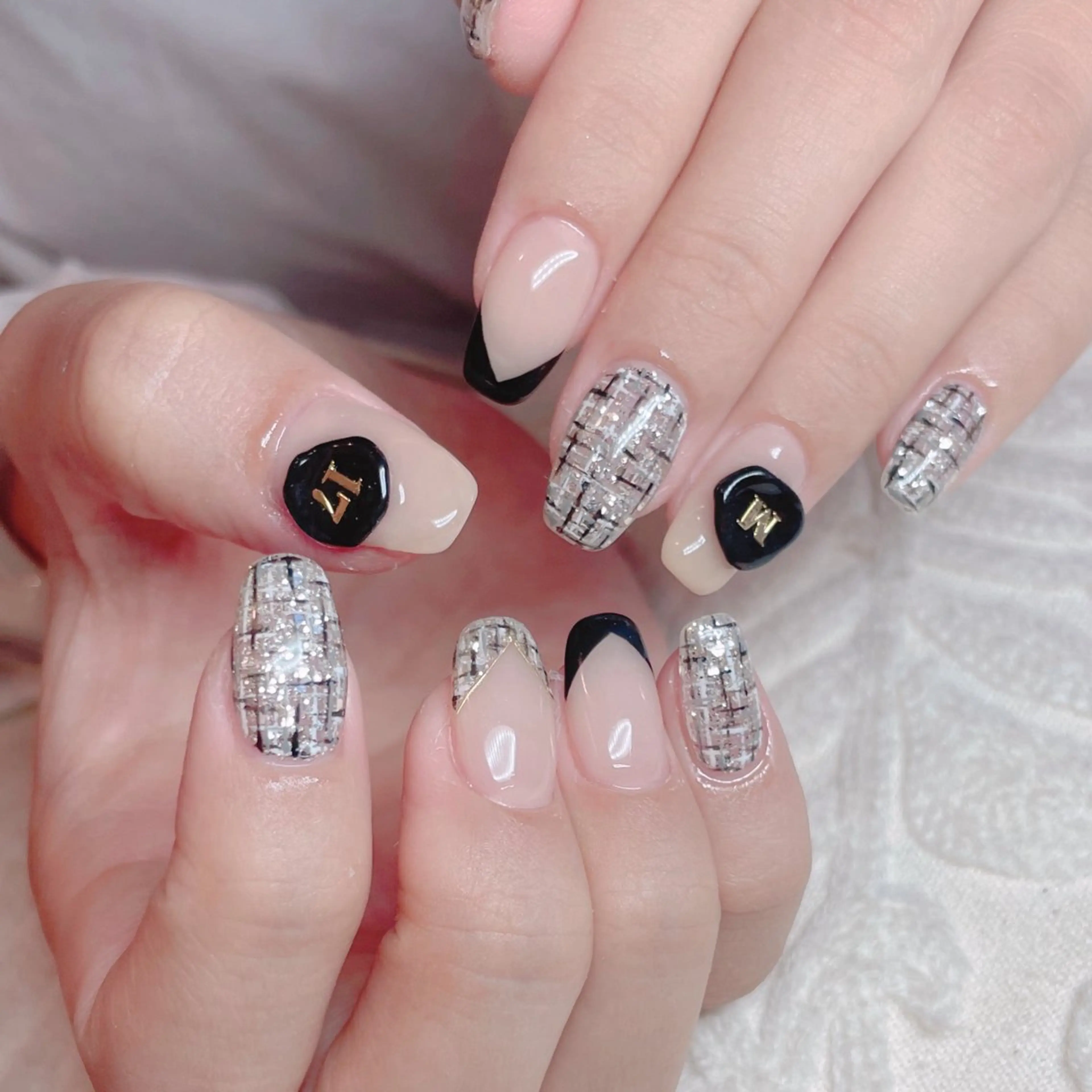 ネイル ツイードネイル ハンドネイル Classy【クラッシー】所属・Classy: Mizukiのネイルデザイン