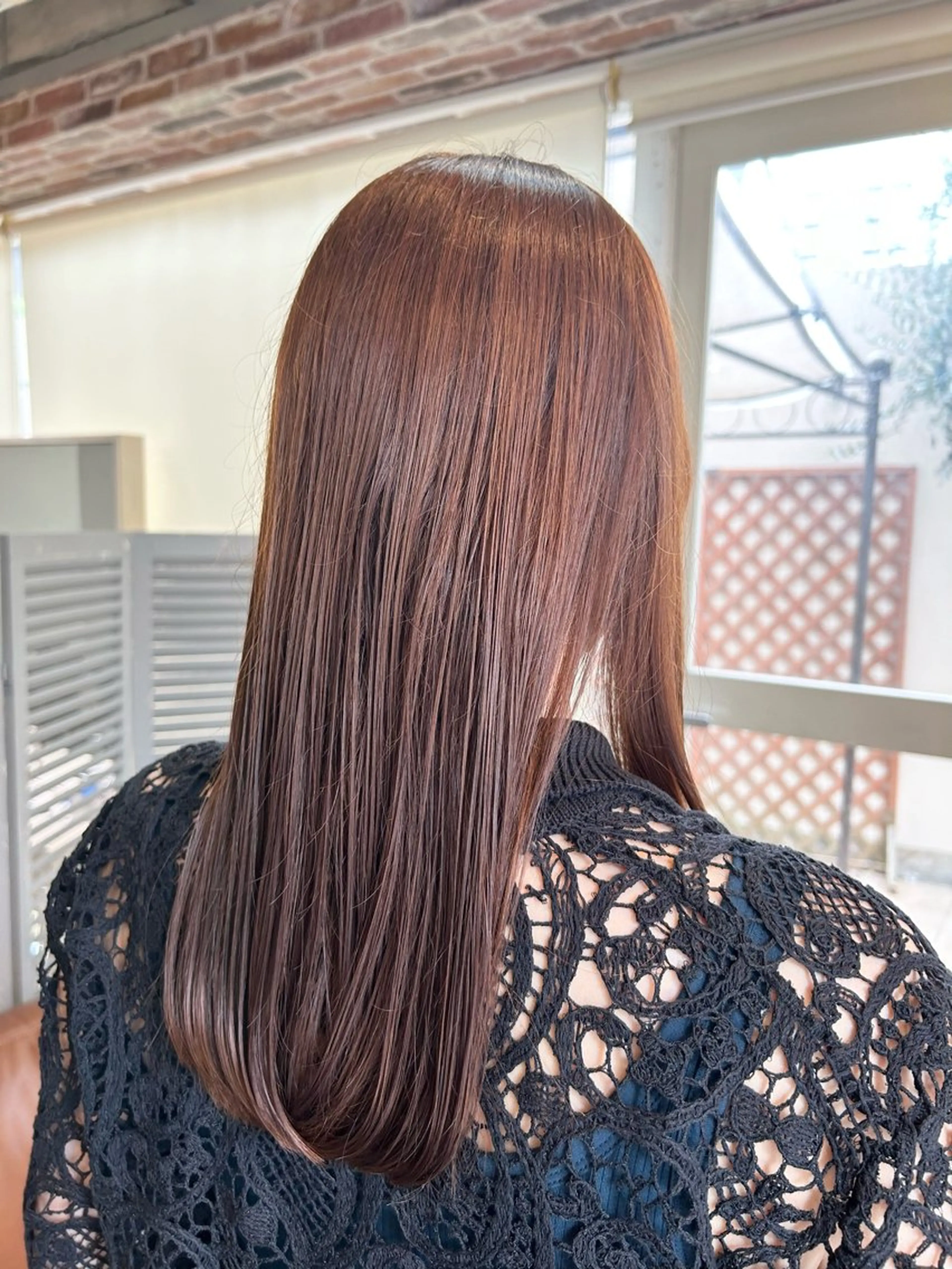 ロング カラー ブラウンカラー オレンジ オレンジブラウン 三 浦のヘアスタイル