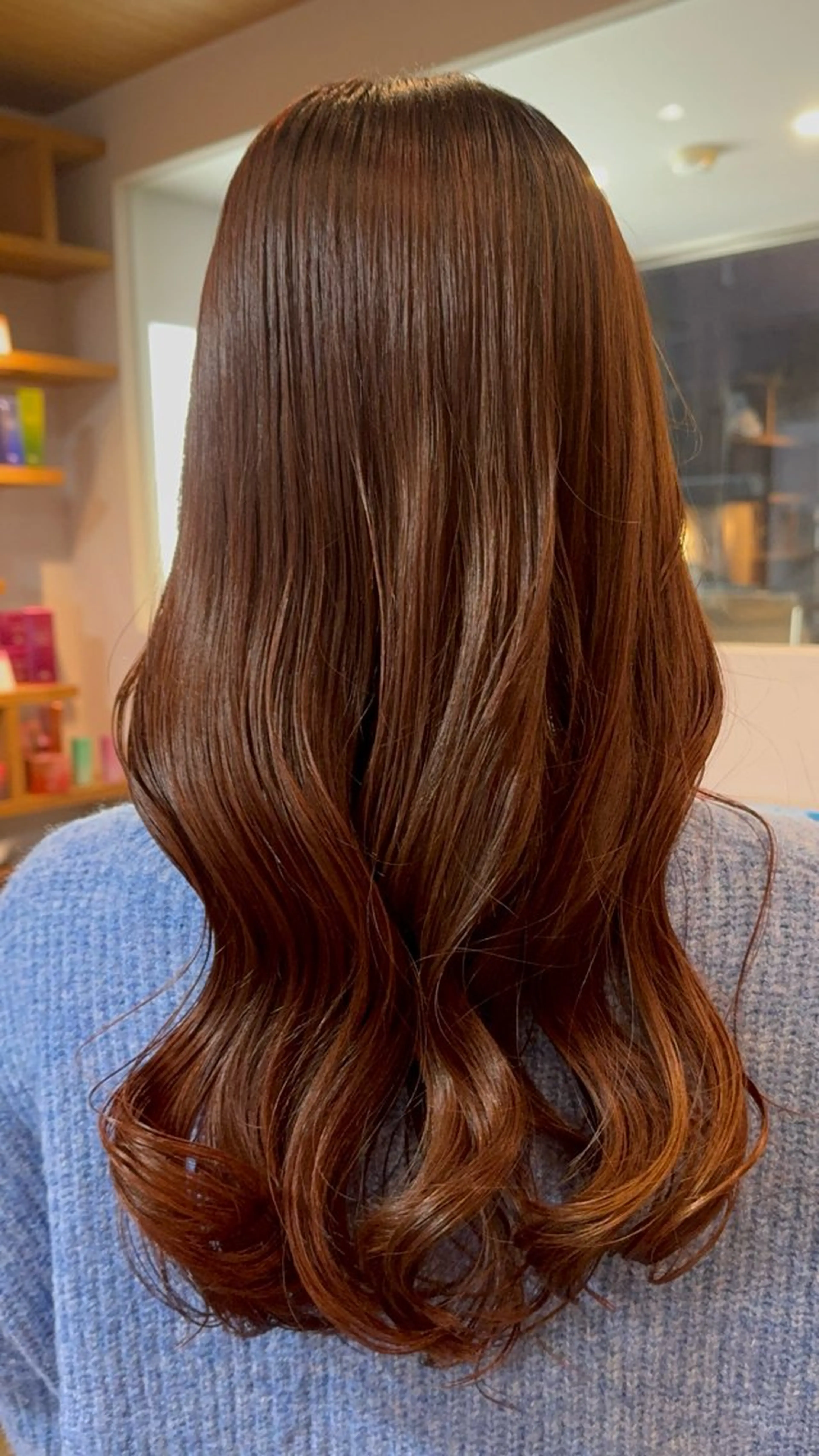 ロング オレンジブラウン 韓国風ヘア ✦creer都島✦ ɪʀᴏʜᴀ ꕀ 🎀のヘアスタイル