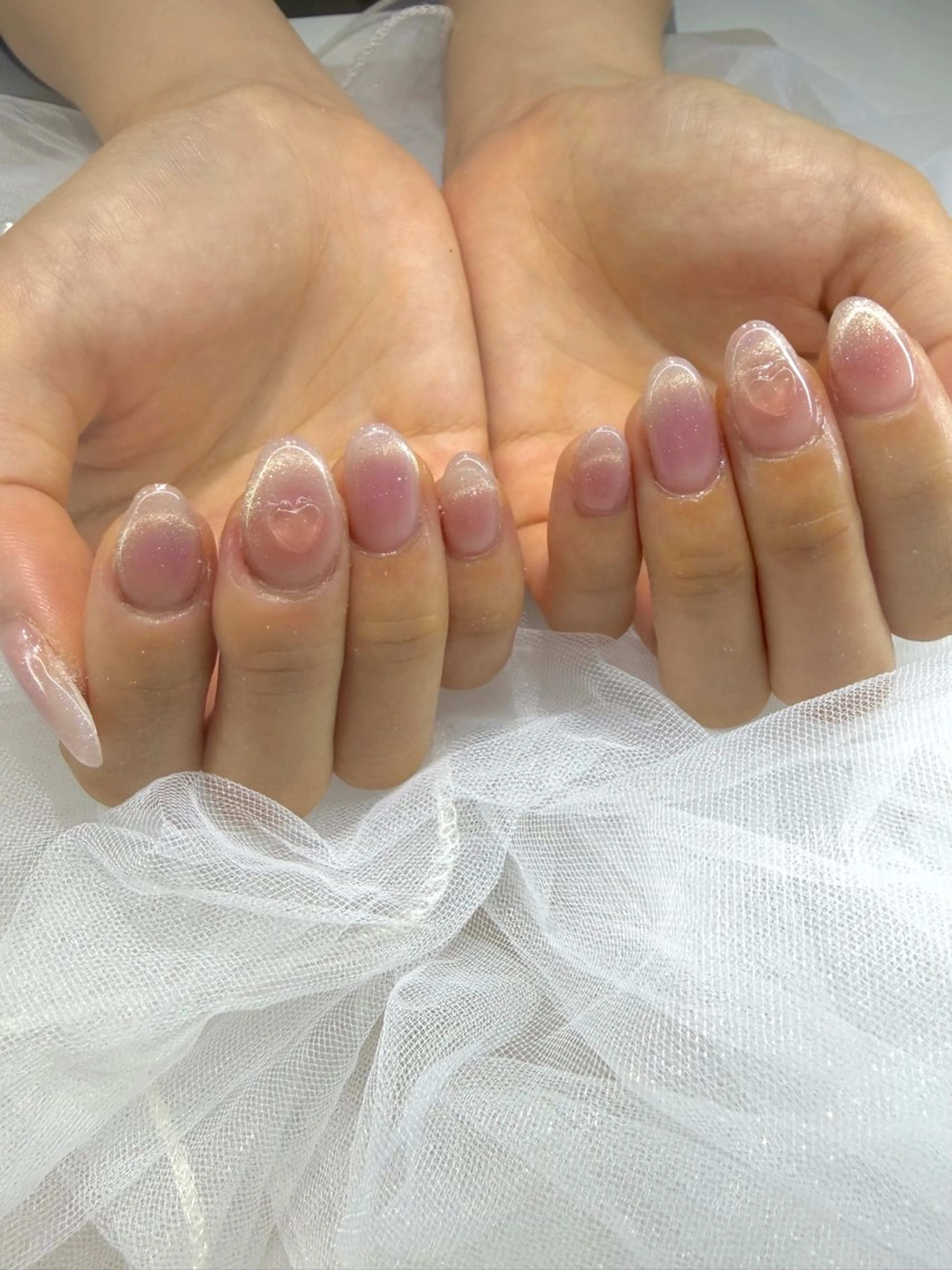 ネイル チークネイル ハート ハンドネイル ちゃ～み～nail ひよりのネイルデザイン