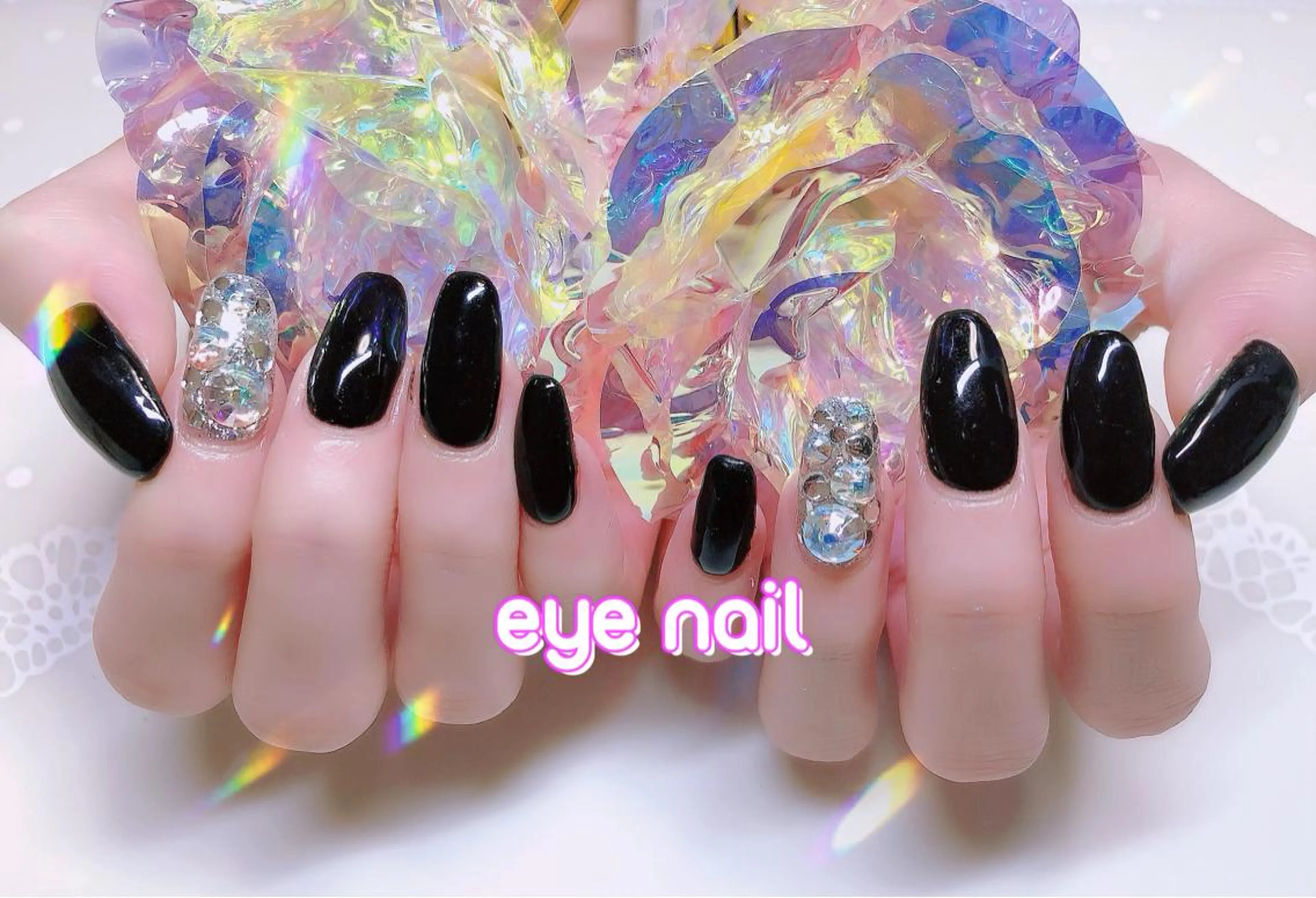 ネイル アートネイル ホログラムネイル ラメ(グリッター) ワンカラーネイル ストーンネイル ハンドネイル Eye nailのネイルデザイン