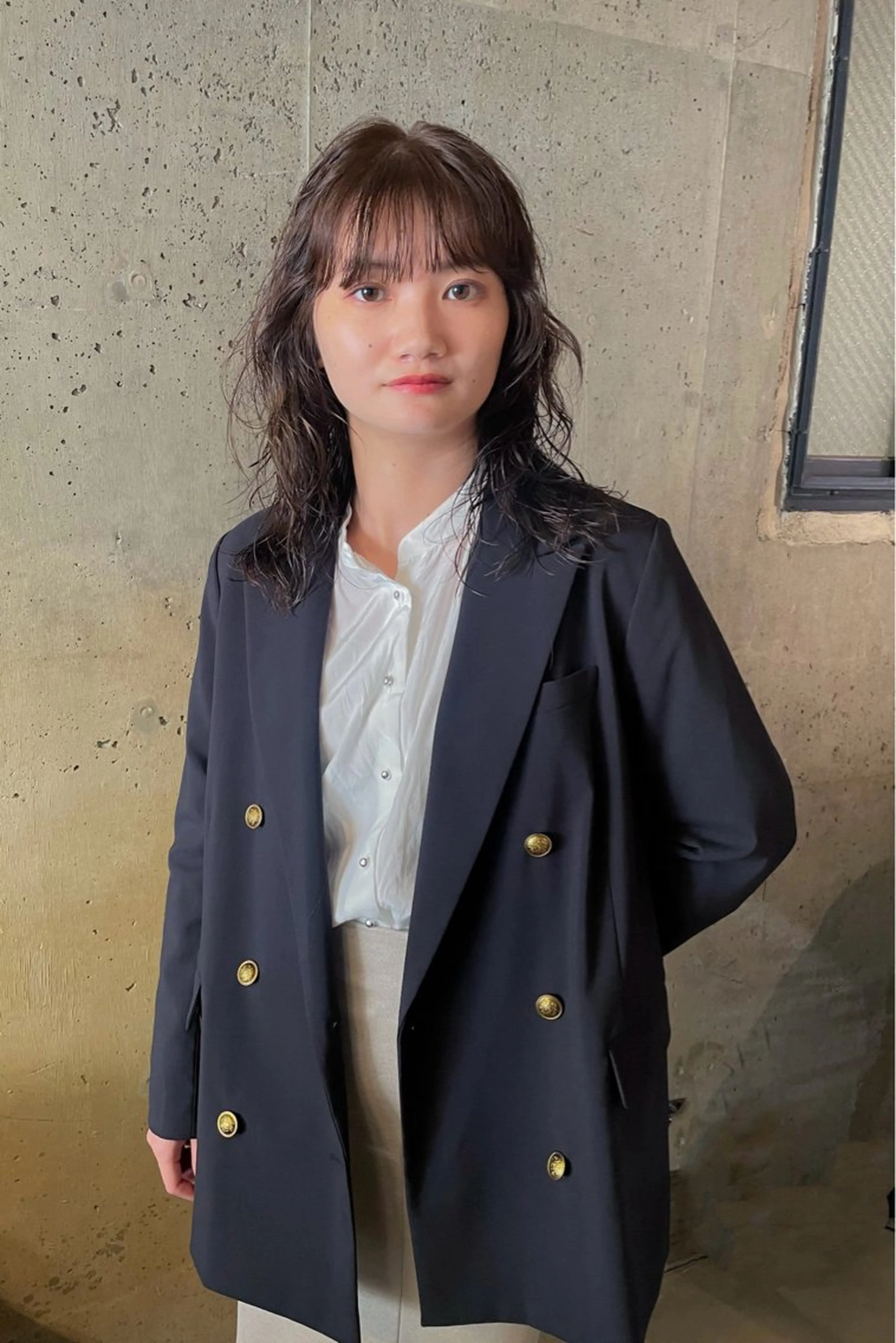 セミロング パーマ パーマ/レイヤー 岩山丈一郎のヘアスタイル