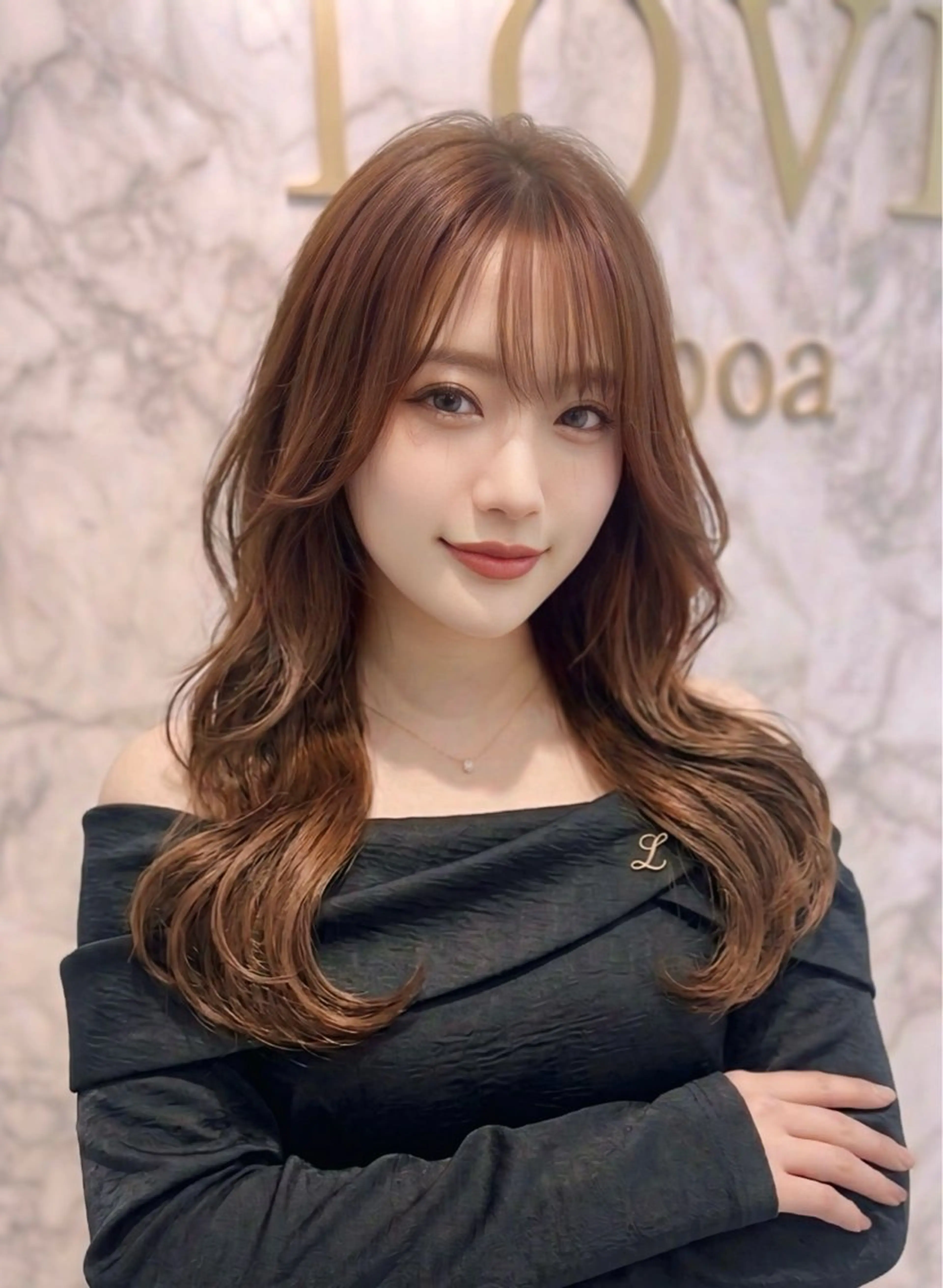 セミロング カラー ヘアカラー トリートメント 上尾韓国レイヤー/ 艶カラー/しの🫧のヘアスタイル