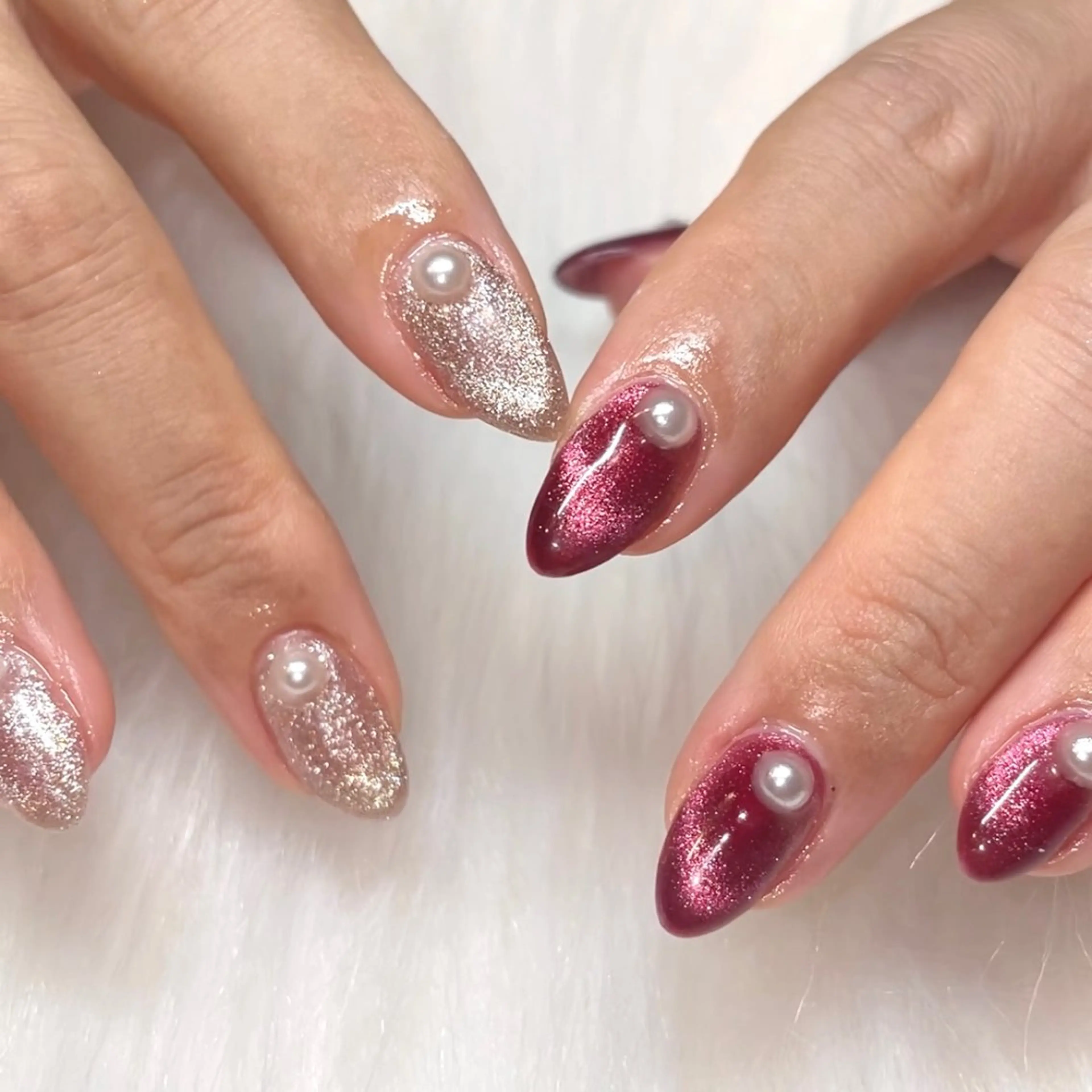 ネイル ジェルネイル マグネットネイル ハンドネイル Nail ヌシん家 AKANEのネイルデザイン