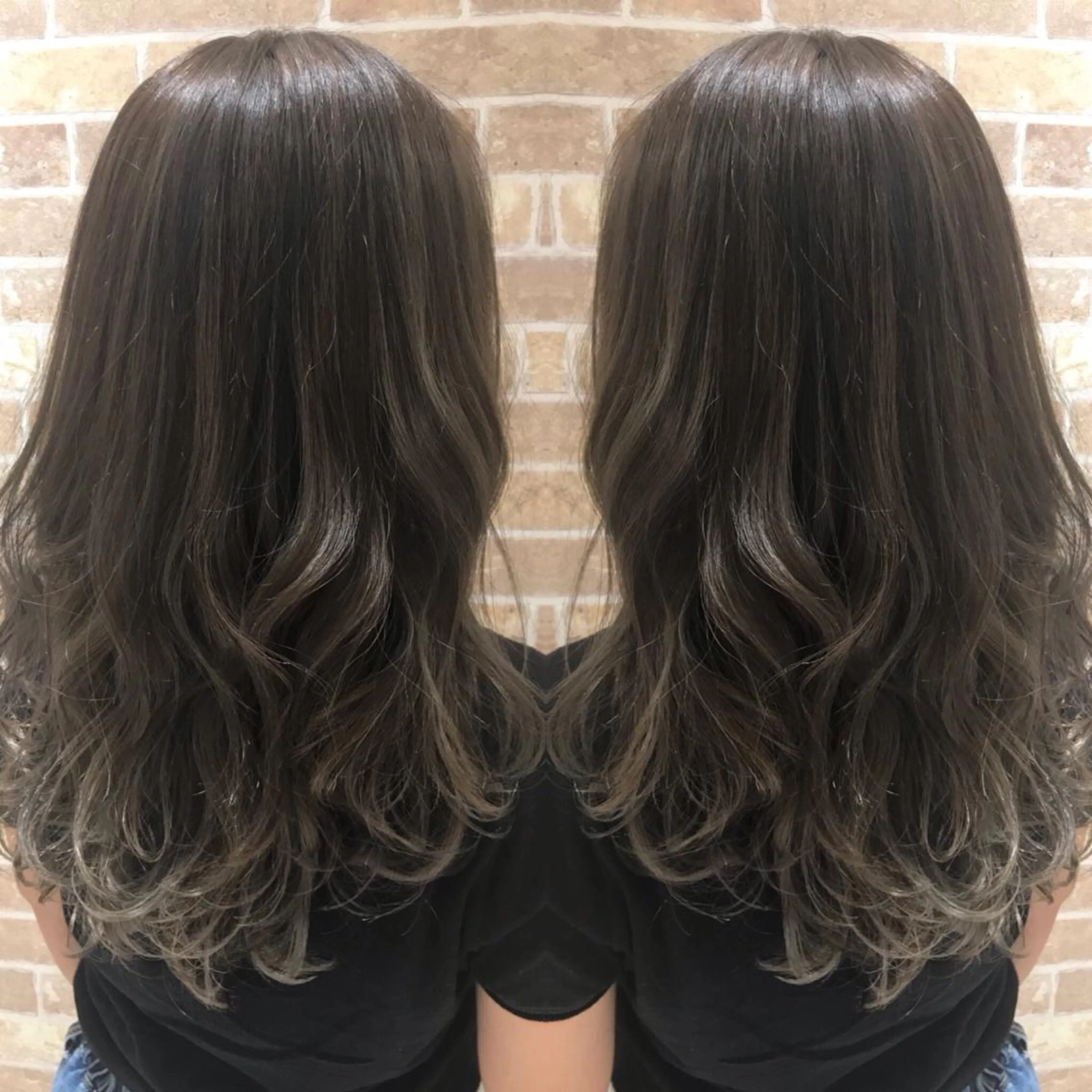 セミロング カラー カット ヘアカラー トリートメント ヘアセット EARTH 越谷店のヘアスタイル