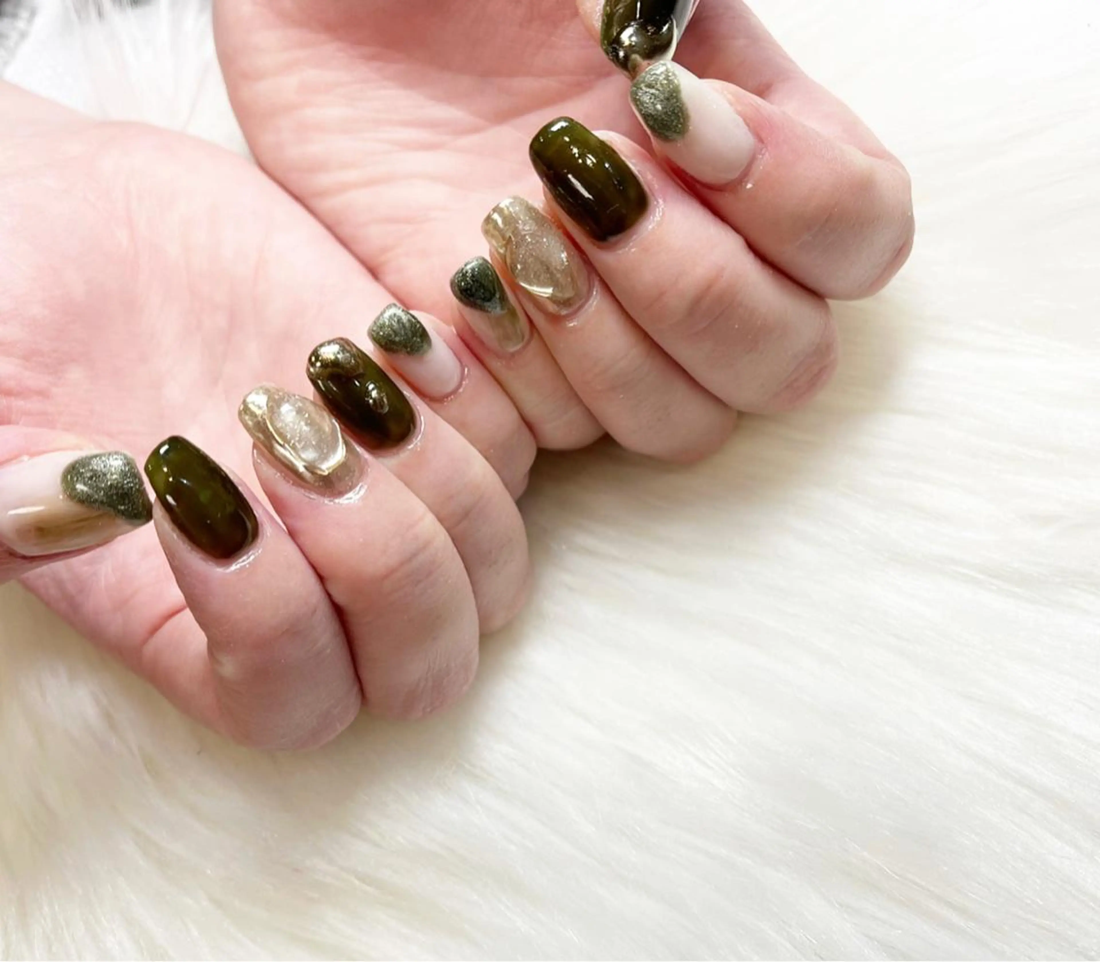 ネイル アートネイル ジェルネイル ニュアンスネイル 冬ネイル #Amin nail salonのネイルデザイン