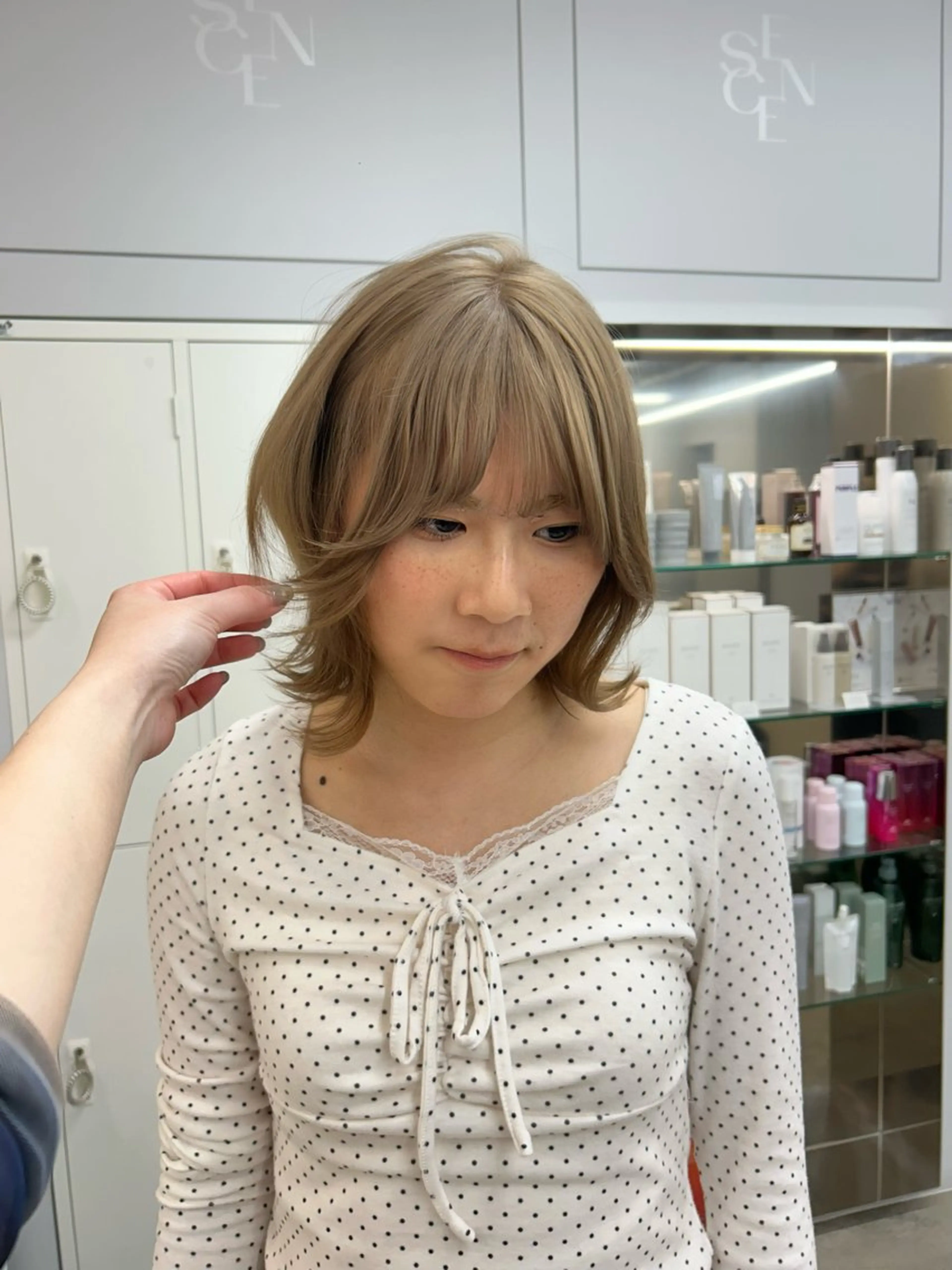 ミディアム ヘアカラー ハルカ 透明感カラー 美髪縮毛矯正🥣のヘアスタイル