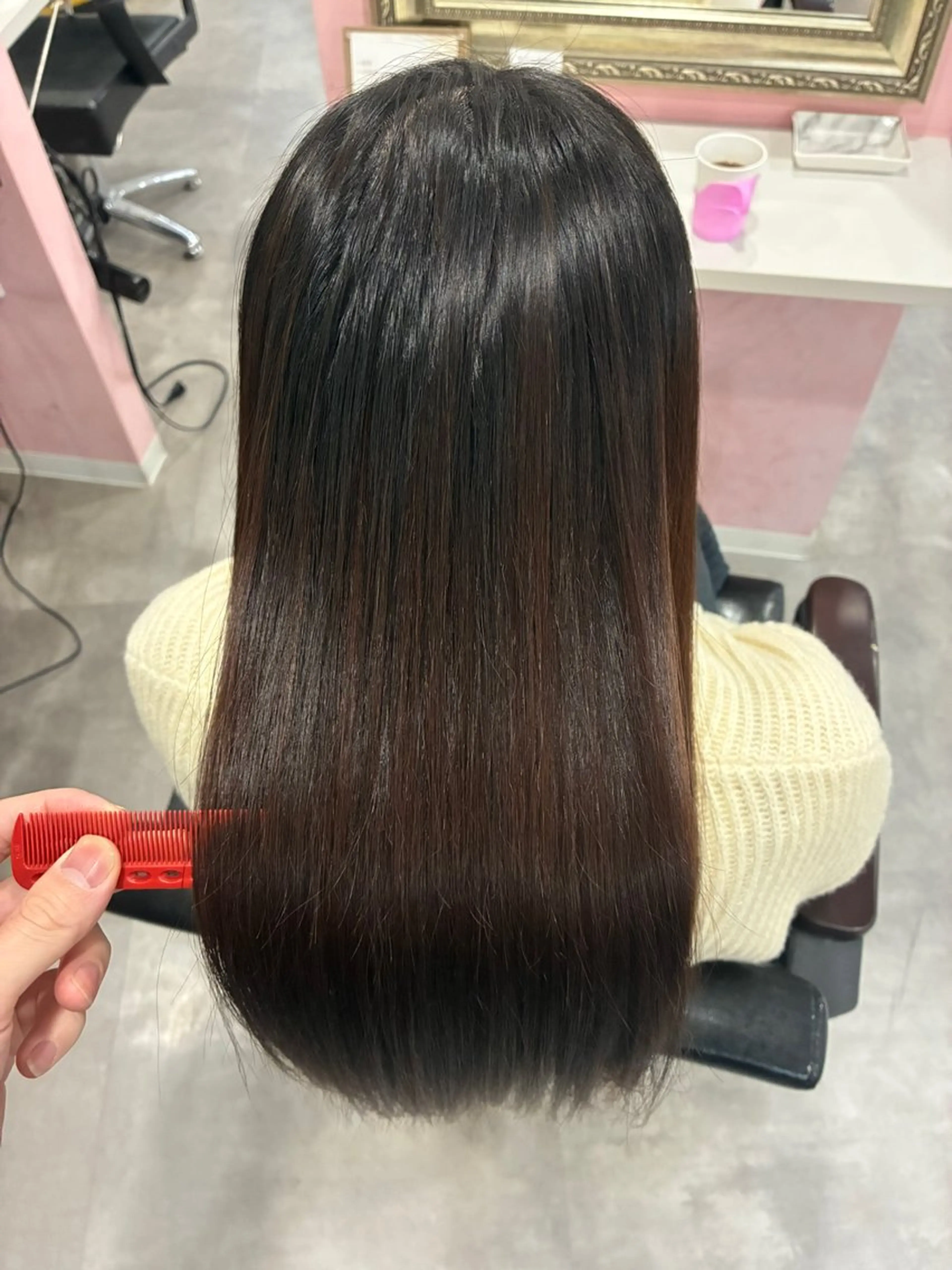 セミロング カット 縮毛矯正 トリートメント 【ブリーチ縮毛矯正】 TAKUMIのヘアスタイル