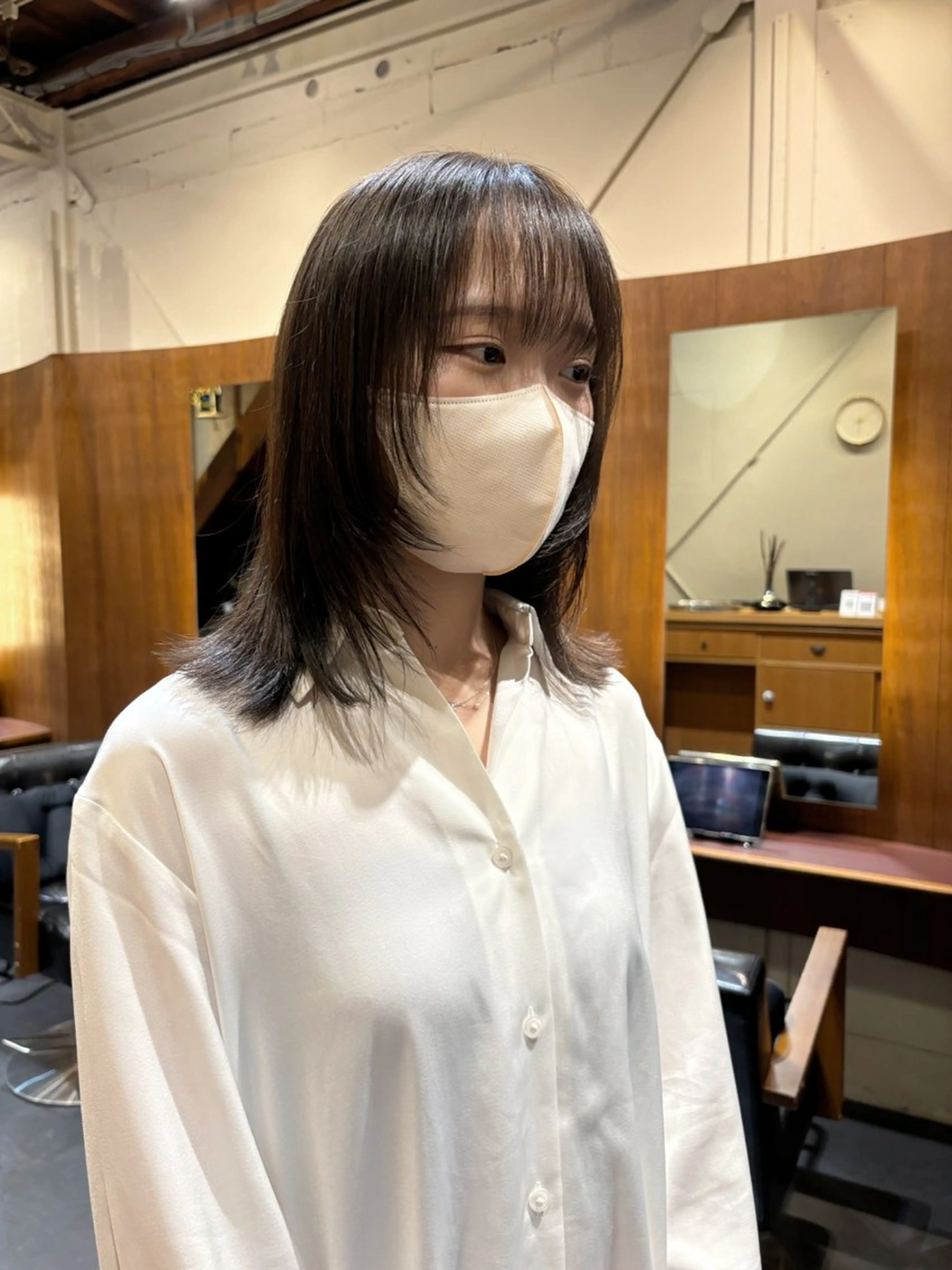 ミディアム カラー レイヤーカット Chiho / 梅田 / ボブ/ パーマのヘアスタイル