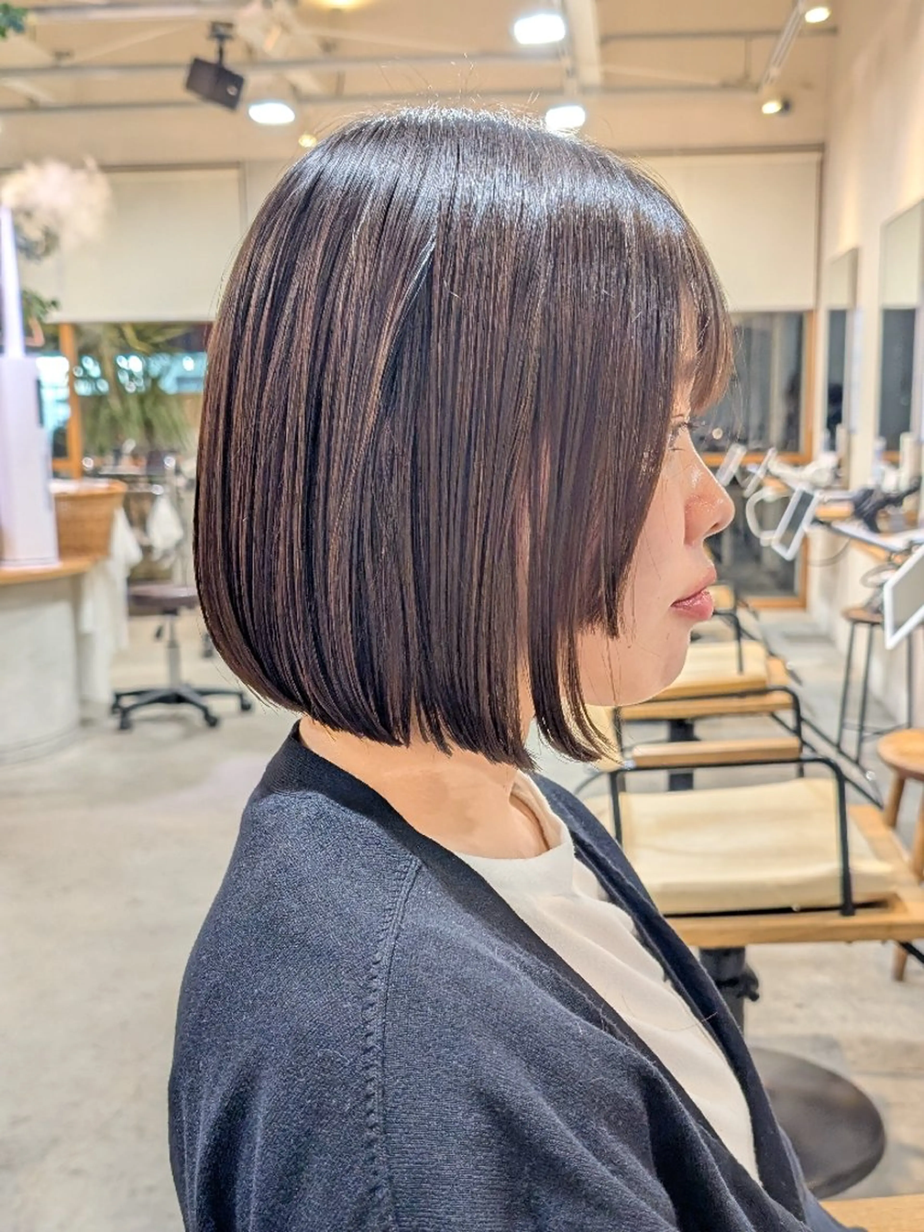 ショート 切りっぱなしボブ ボブ 【女性限定】 しおりのヘアスタイル