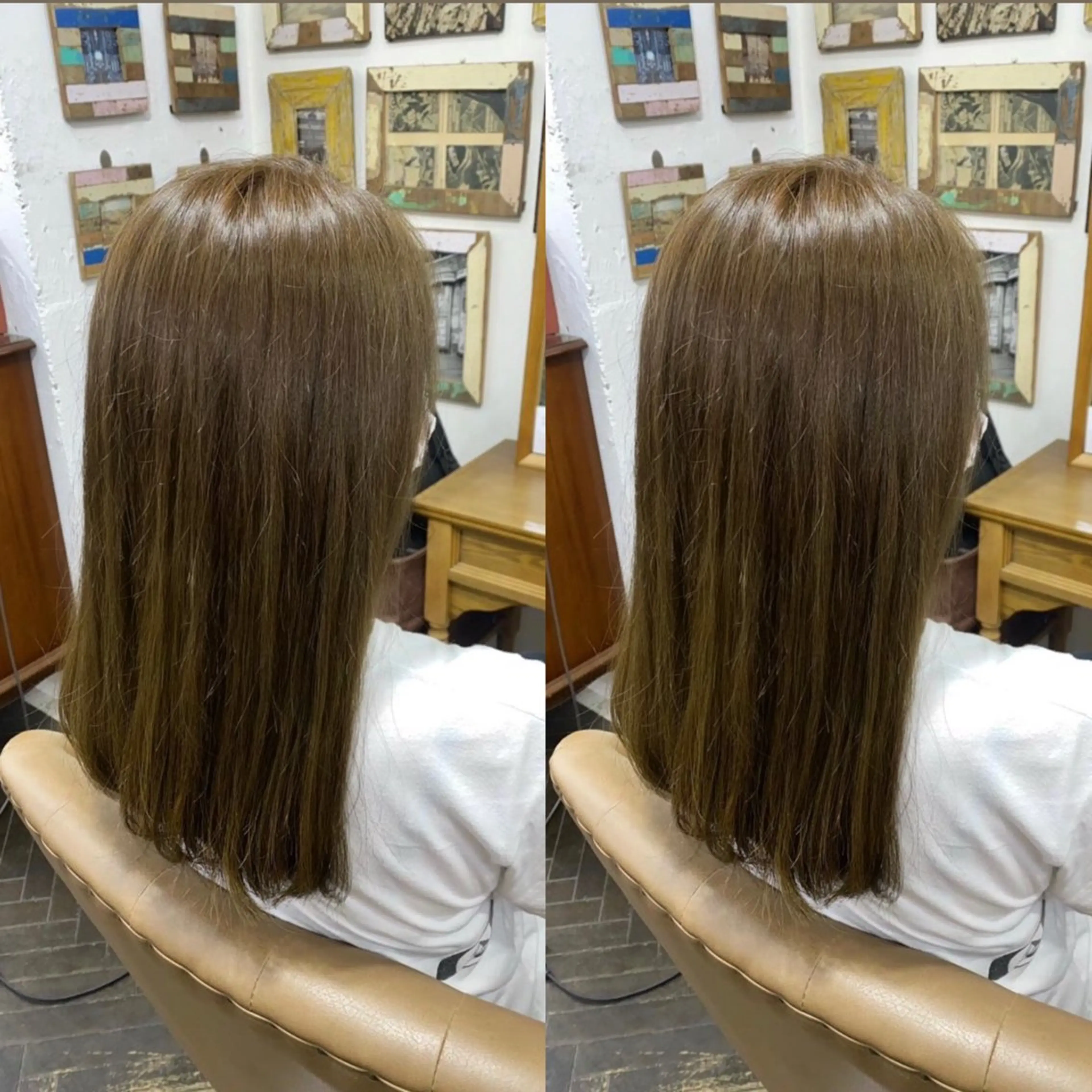 セミロング カラー ベージュカラー 💎ハイトーン/艶 カラー モエカ💎のヘアスタイル