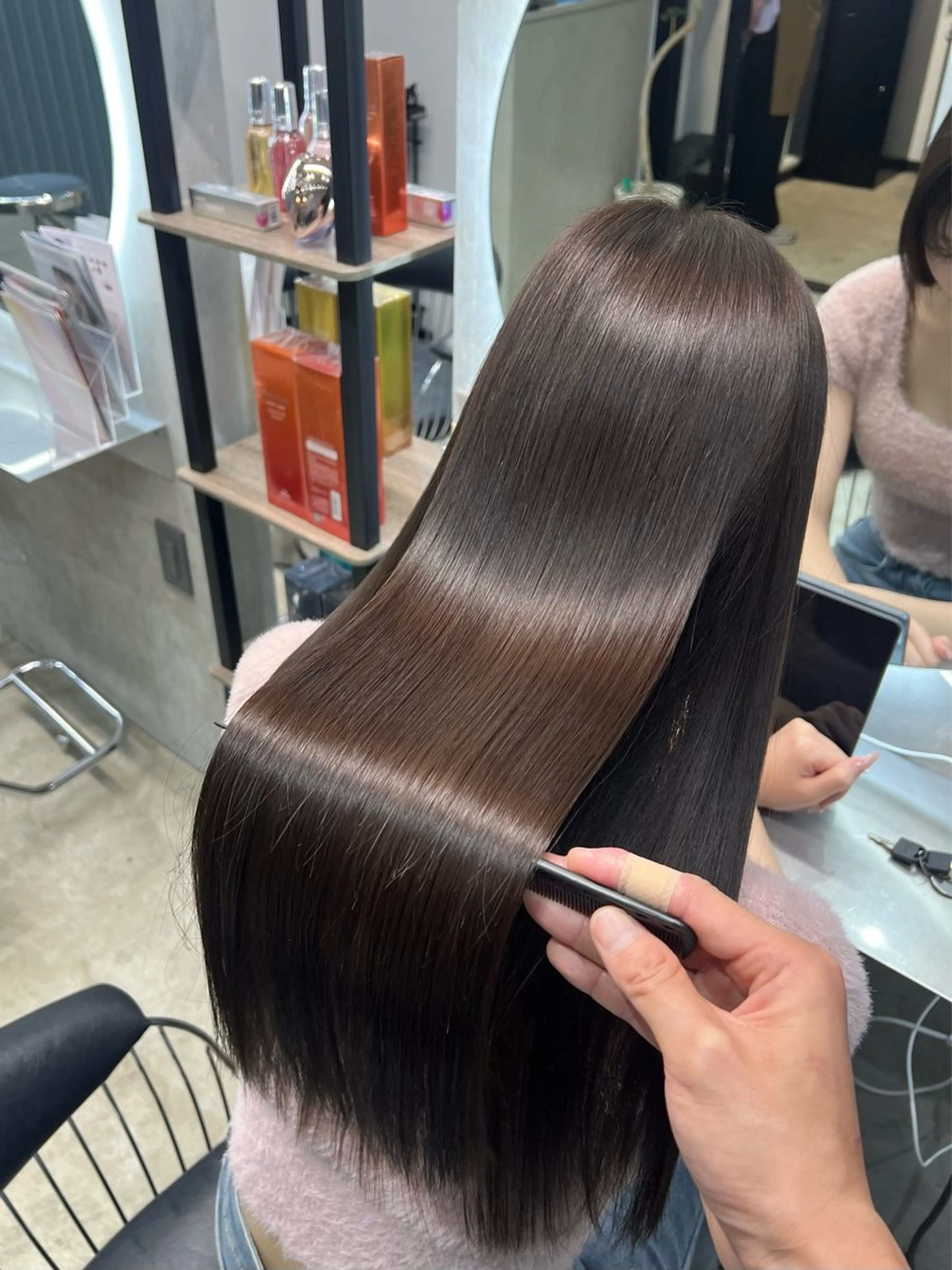 ロング カラー カット ヘアカラー トリートメント ワンホン×韓国/ 髪質改善/itaruのヘアスタイル