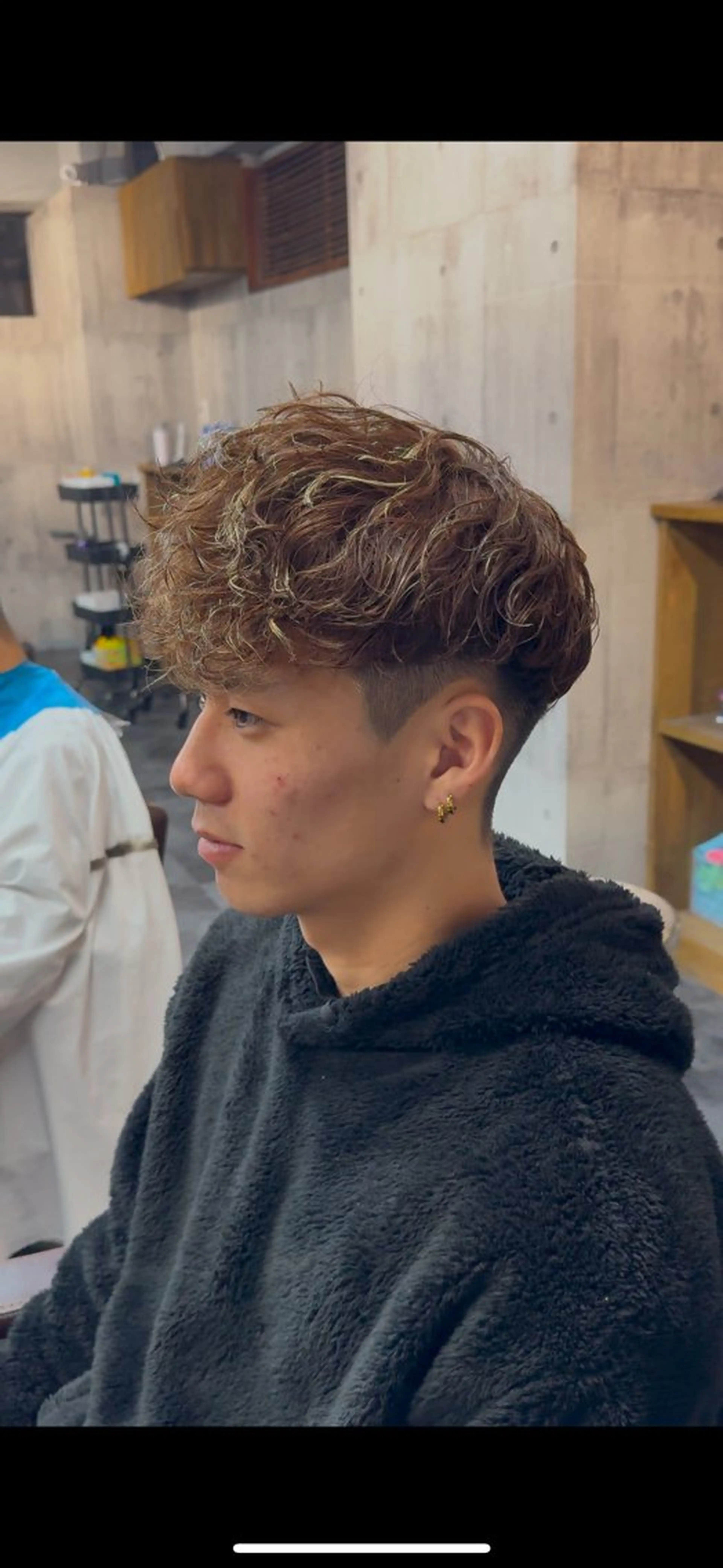 パーマ メンズ スペインカール 川崎 健翔のヘアスタイル