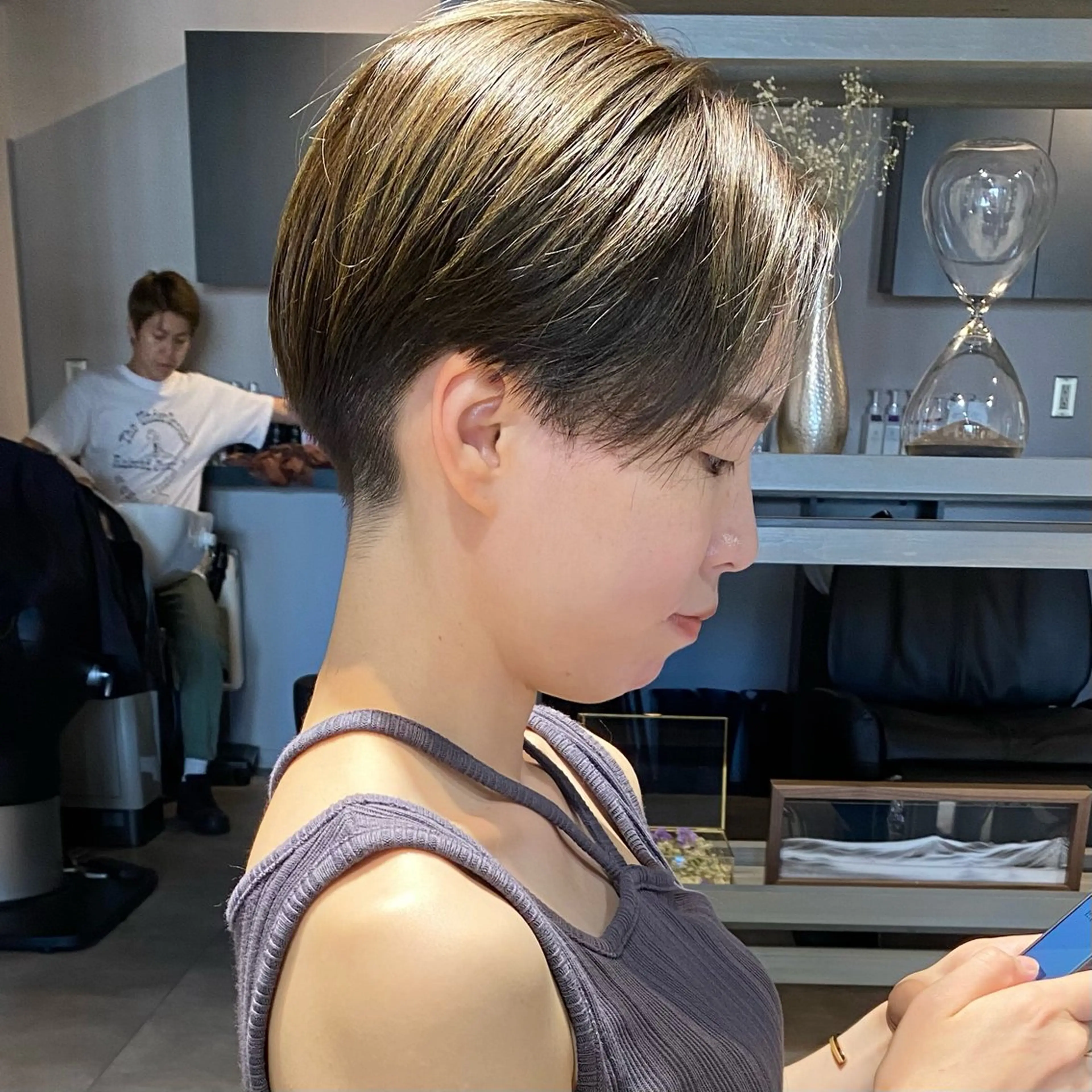 ショート ハイライト 髪質改善 レイヤーカット ショートヘア ショート職人 美容師【KENTA】のヘアスタイル