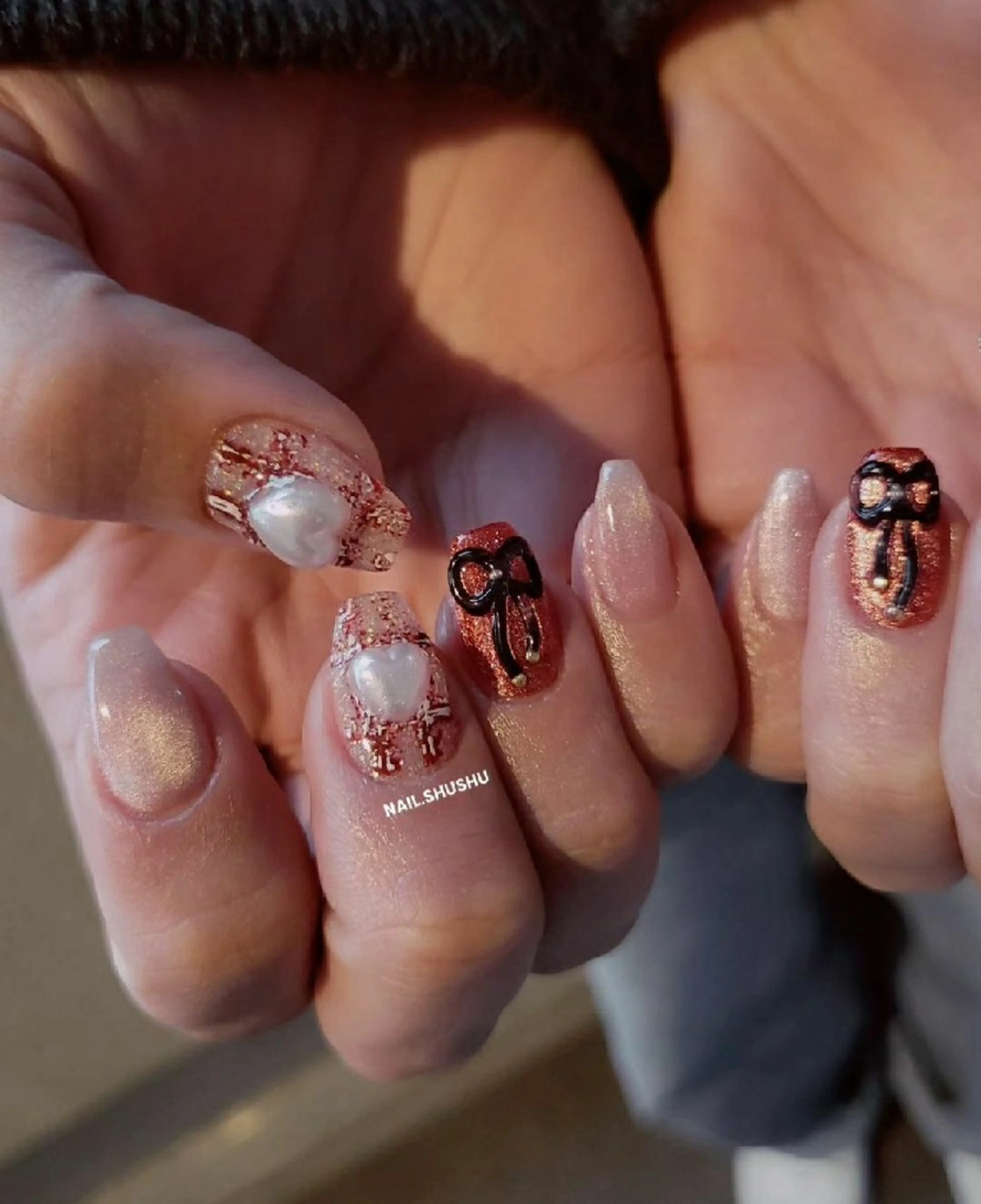 ネイル 持ち込み ニュアンスネイル ワンカラーネイル シンプルネイル 冬ネイル ハンドネイル 3dパーツ/流行り 👧shushu❤️のネイルデザイン