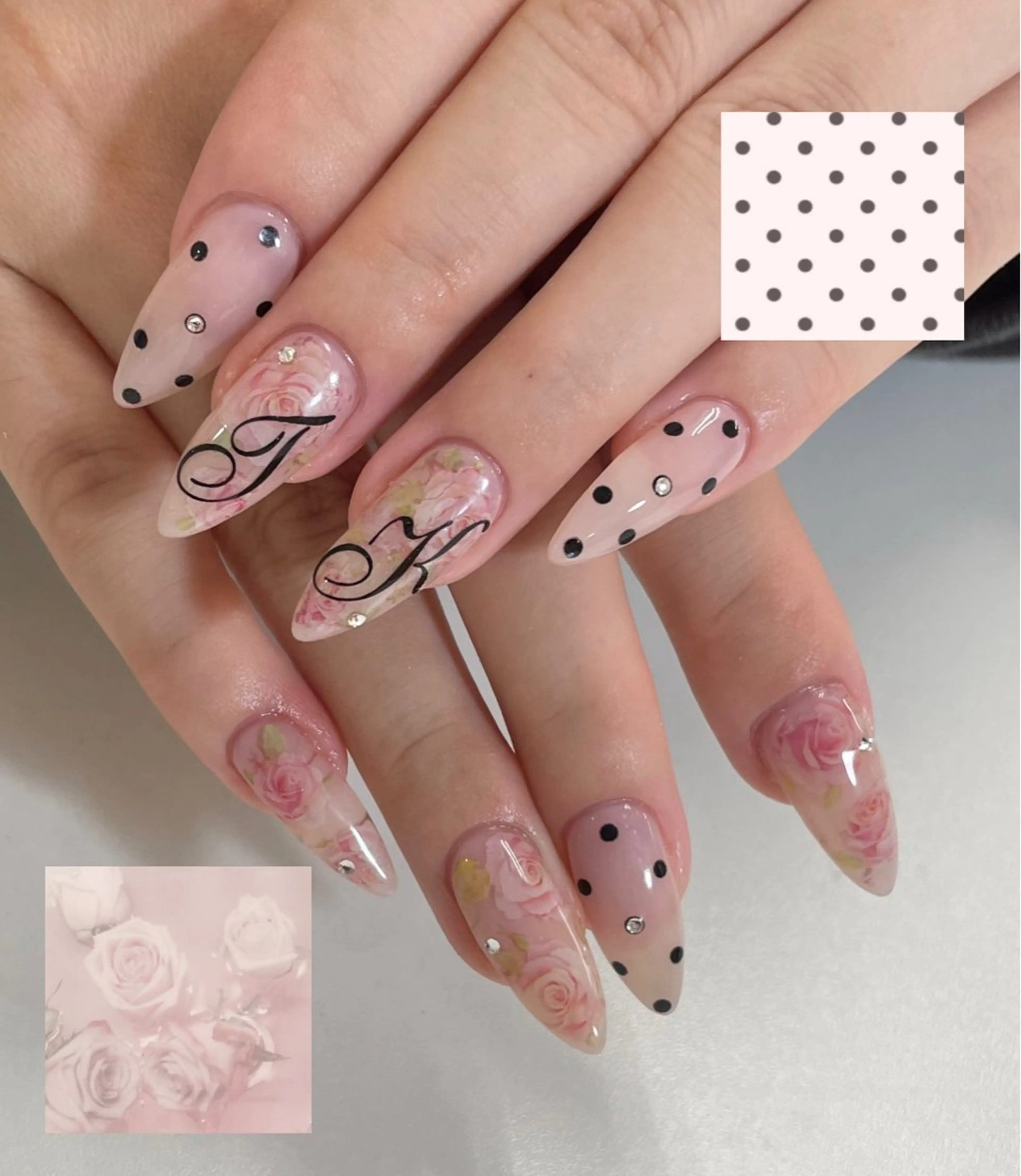 ネイル MINAMI໒꒱ Y2K、韓国ガーリーのネイルデザイン