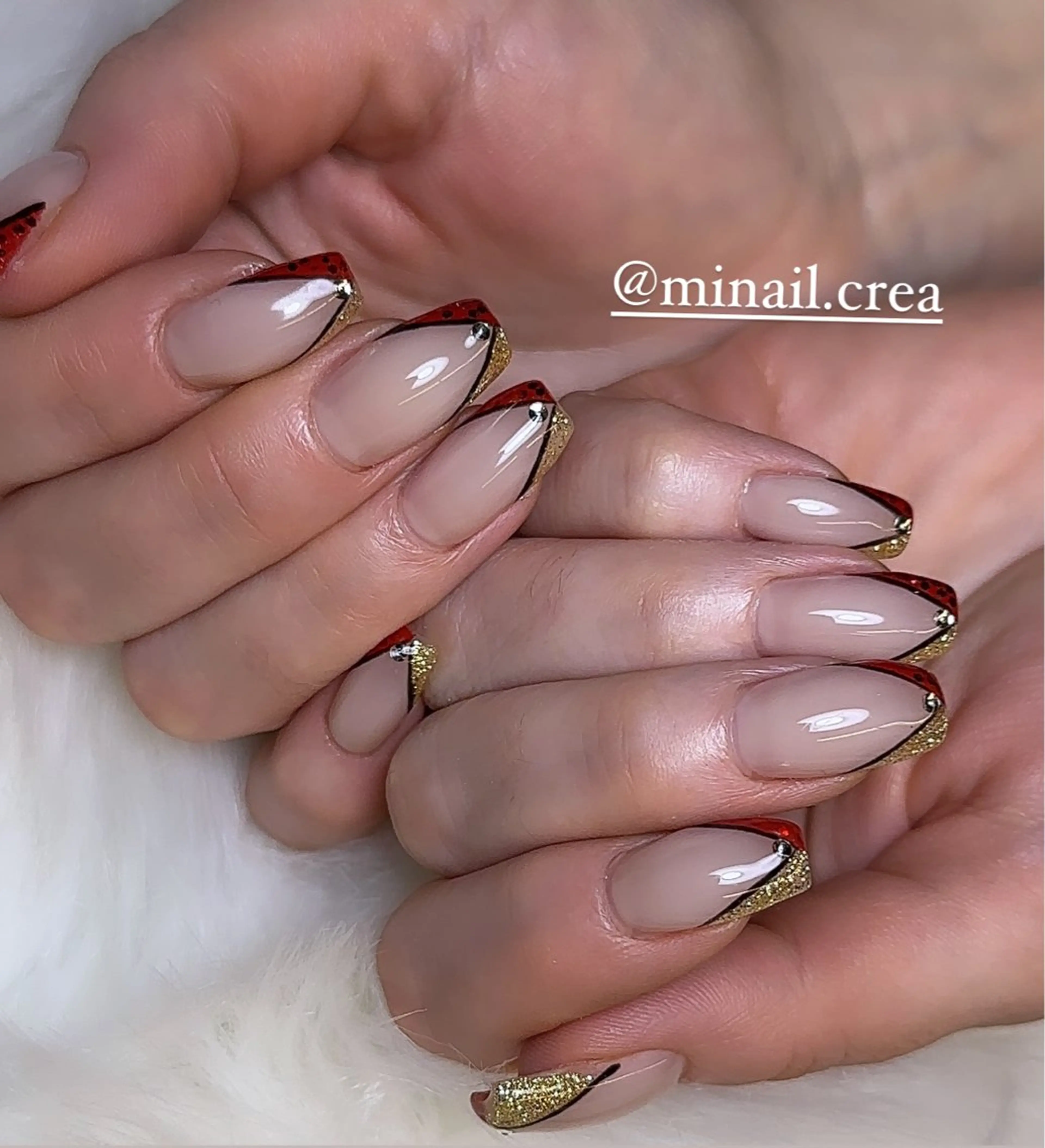 ネイル フレンチネイル ジェルネイル キラキラネイル ロングネイル スカルプネイル ハンドネイル CReA nailのネイルデザイン