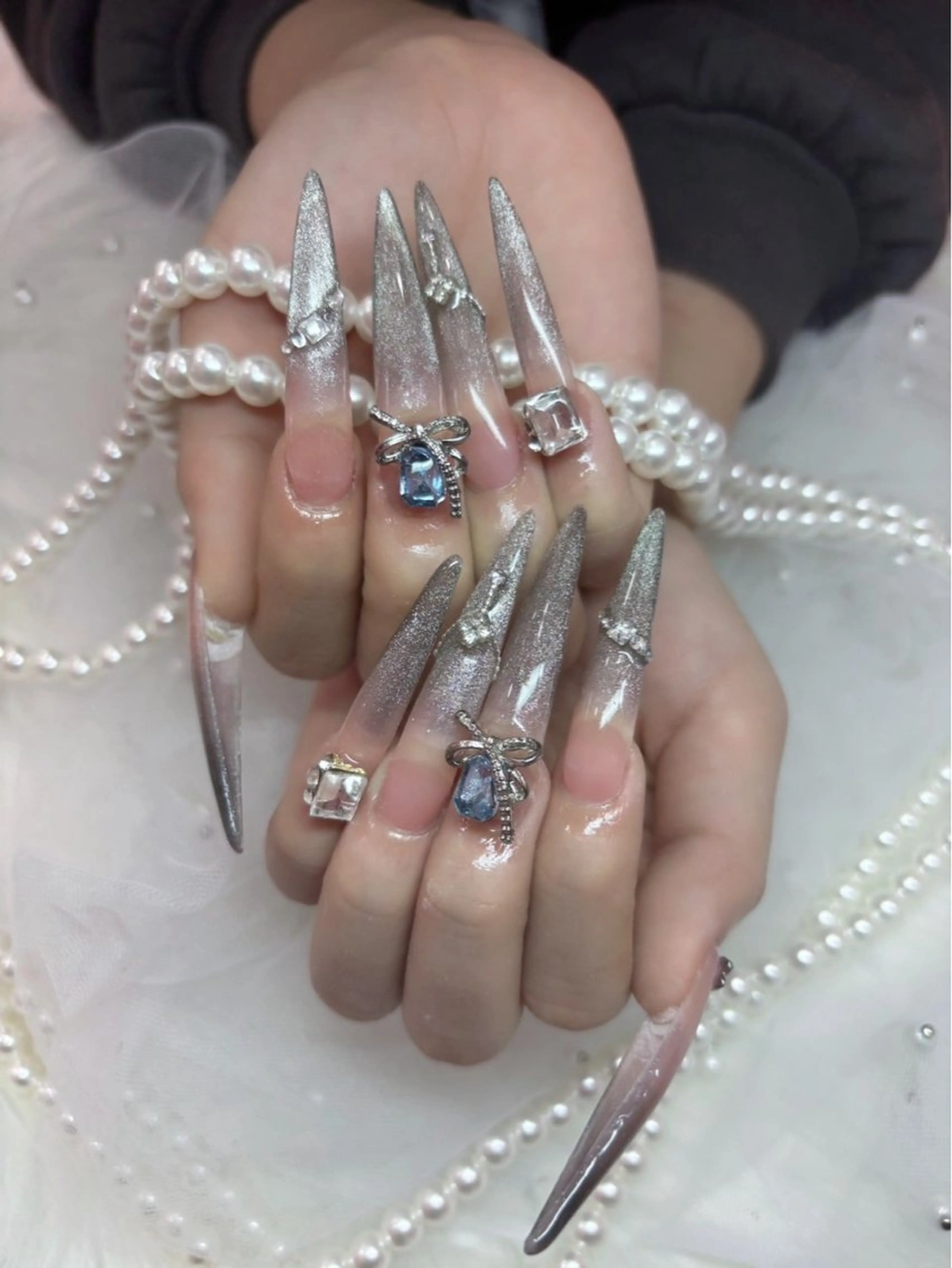 ネイル ロングネイル スカルプネイル ワンホンネイル 矢野 愛璃のネイルデザイン