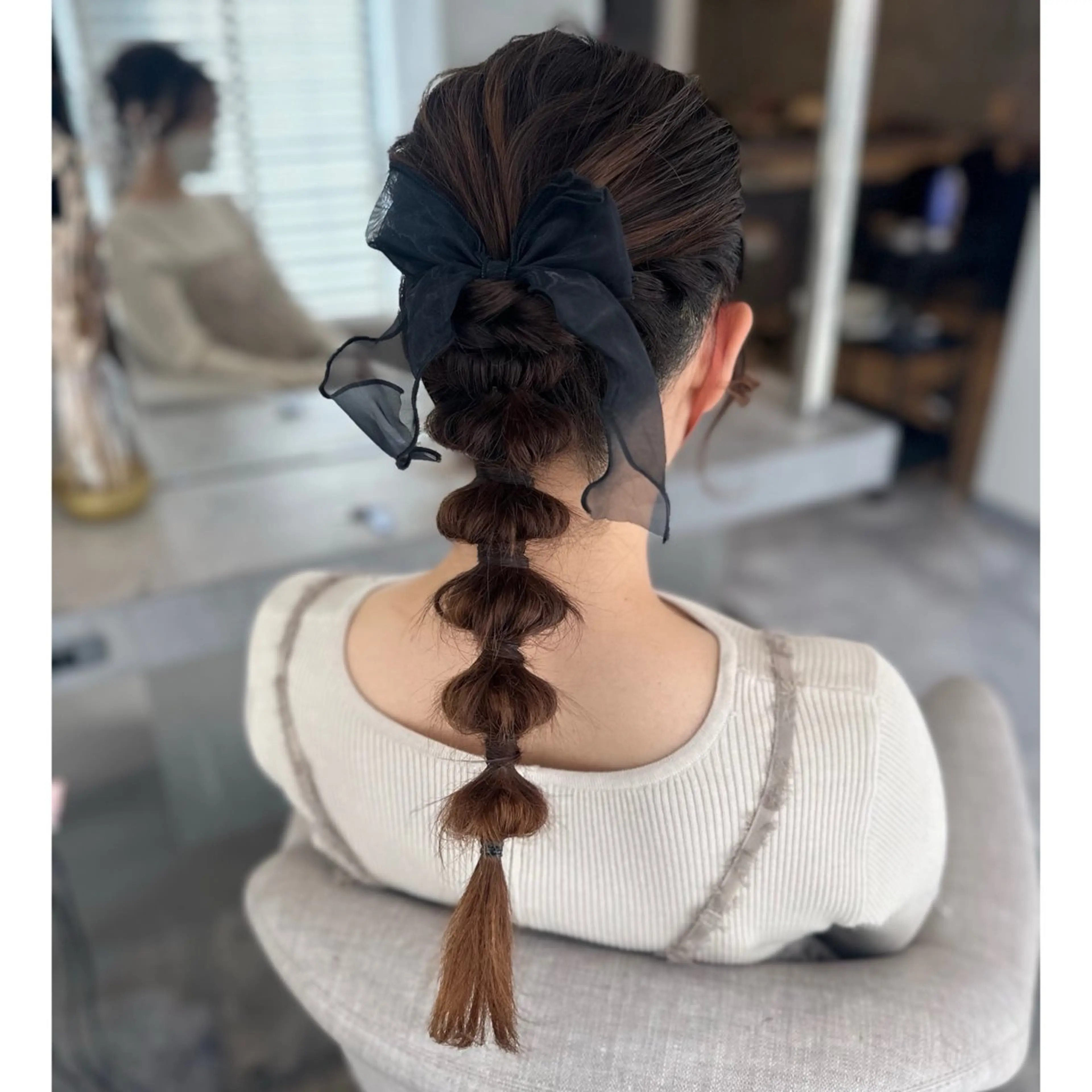 ロング ヘアアレンジ 結婚式・ブライダル ヘアセット 🖤kana/艶髪/ 韓国風暗髪カラー🖤のヘアスタイル