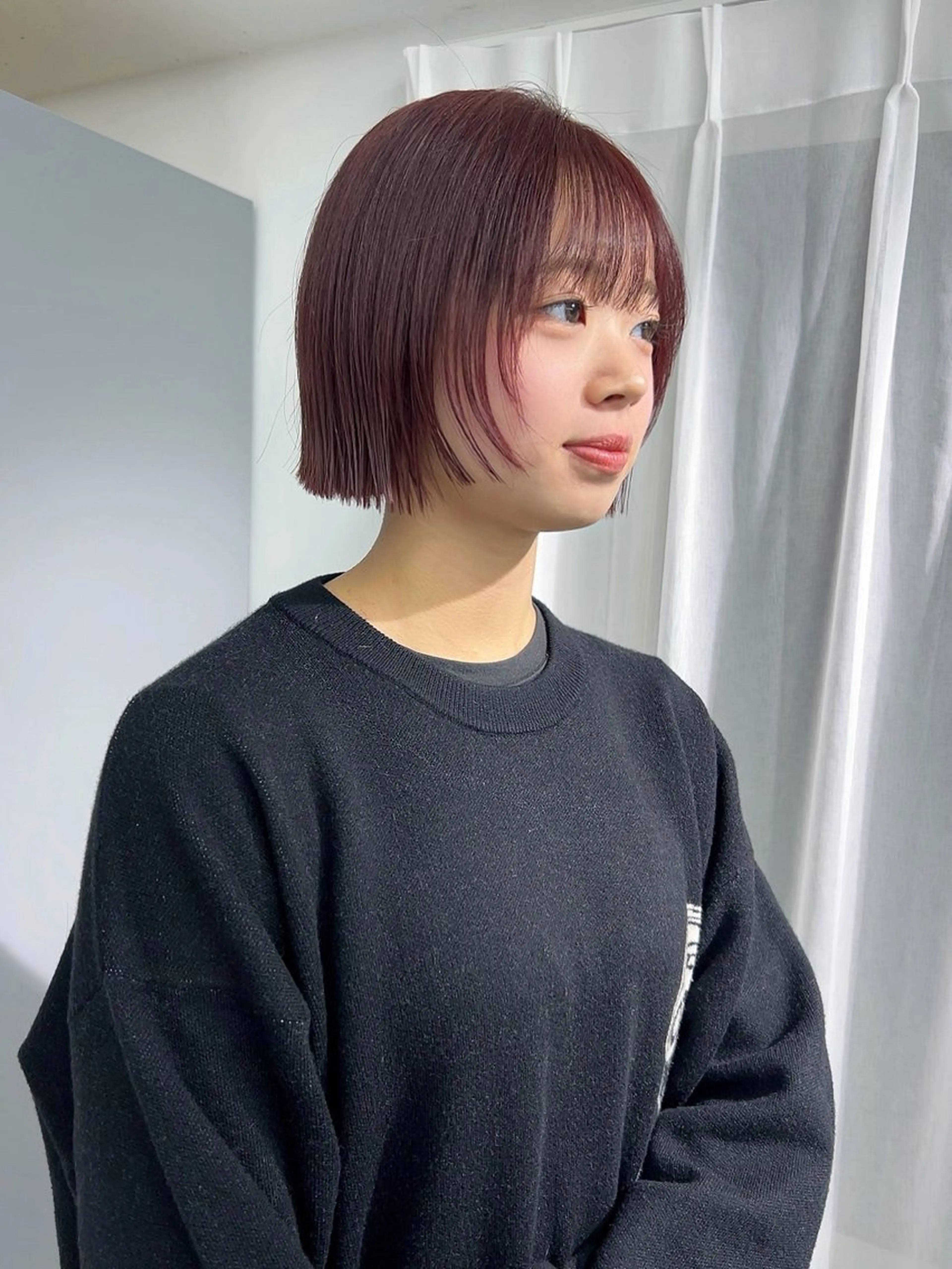 ショート カラー ピンクカラー レッドカラー カット ヘアカラー トリートメント shizuna/平尾 /カラー/髪質改善のヘアスタイル