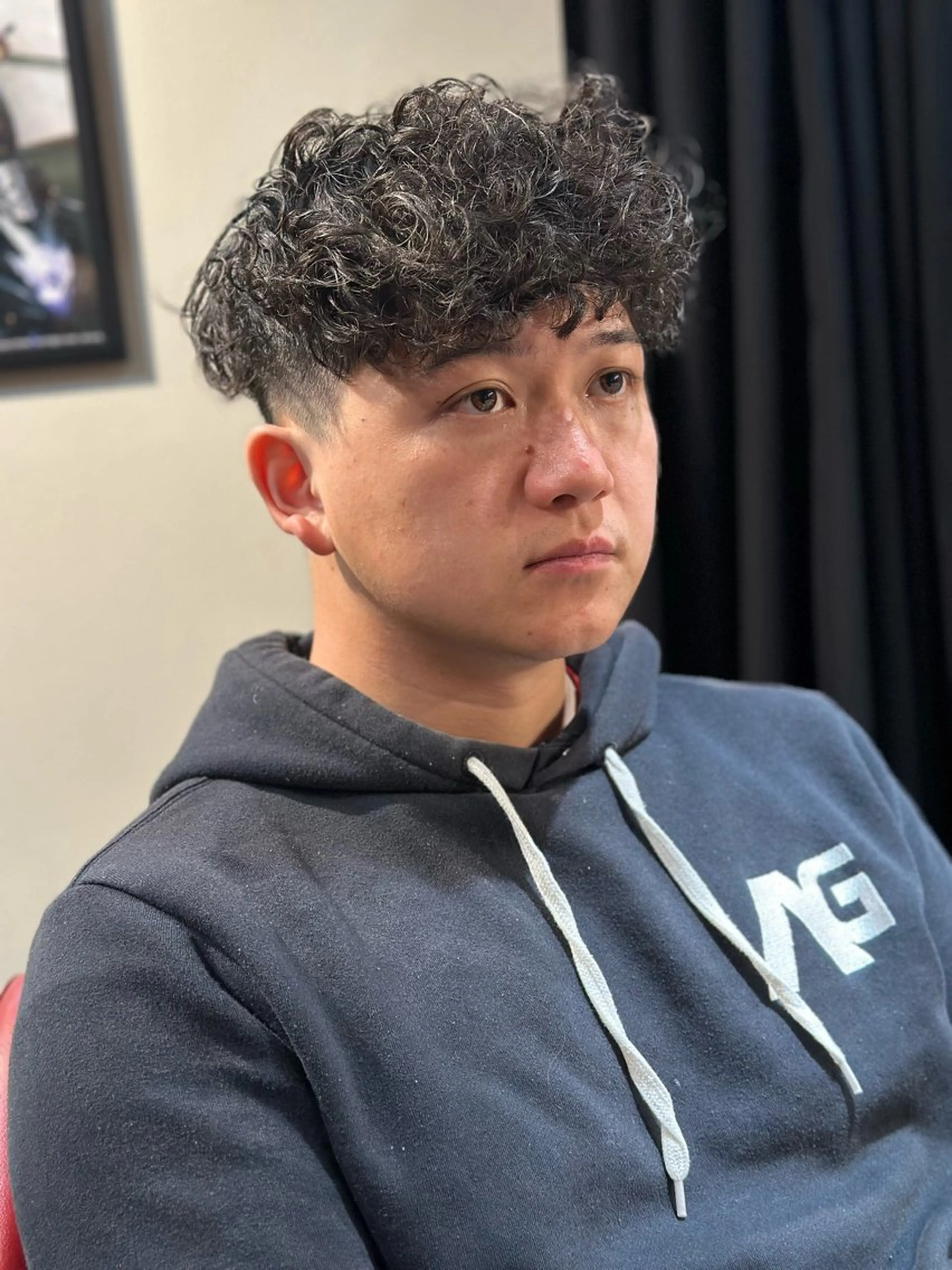 ミディアム パーマ メンズ SON＆MARLEY'S BAR BER所属・Yu gaのヘアスタイル