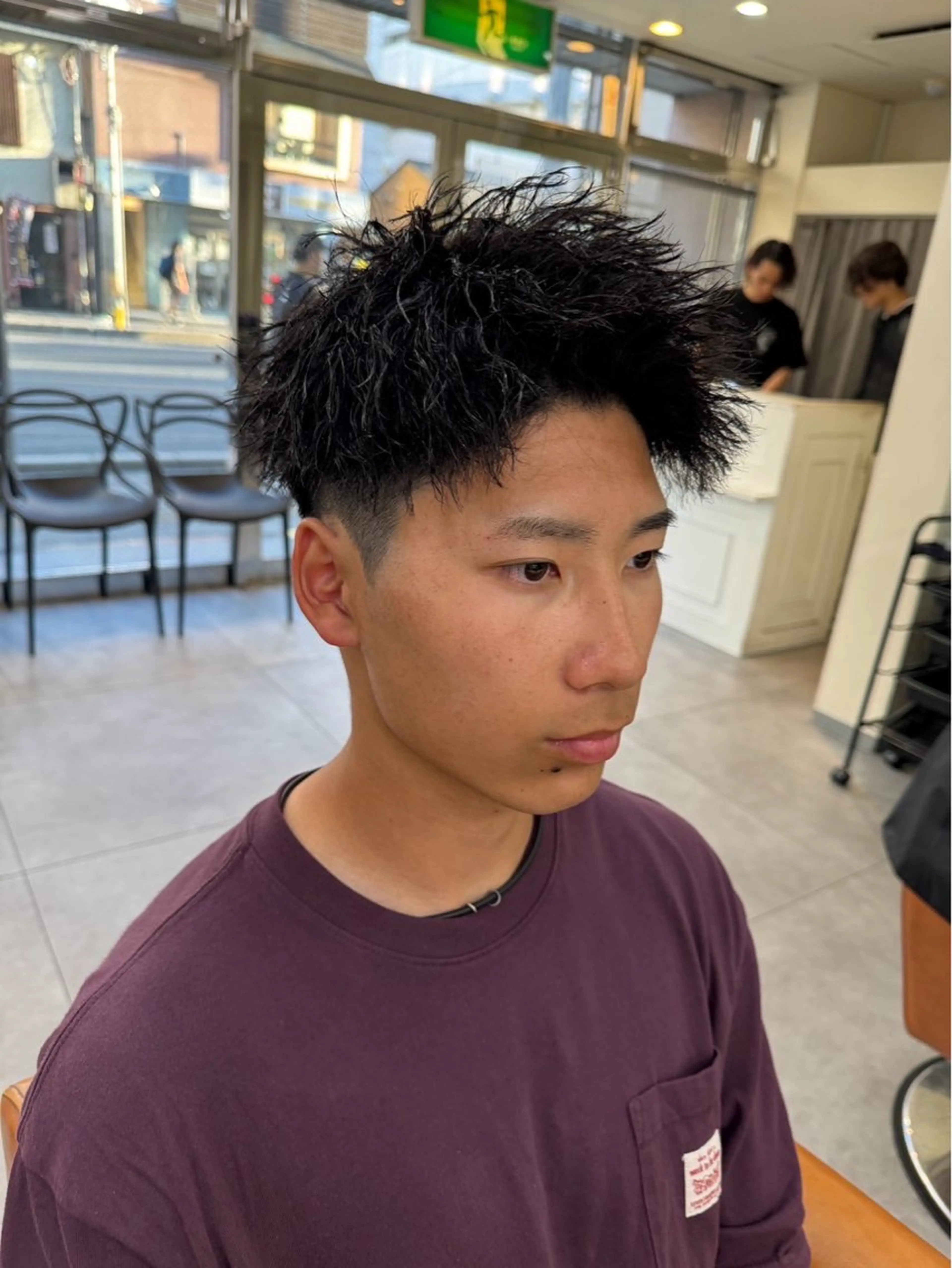 ショート パーマ メンズ メンズ/パーマ/ 京都駅/井上光のヘアスタイル