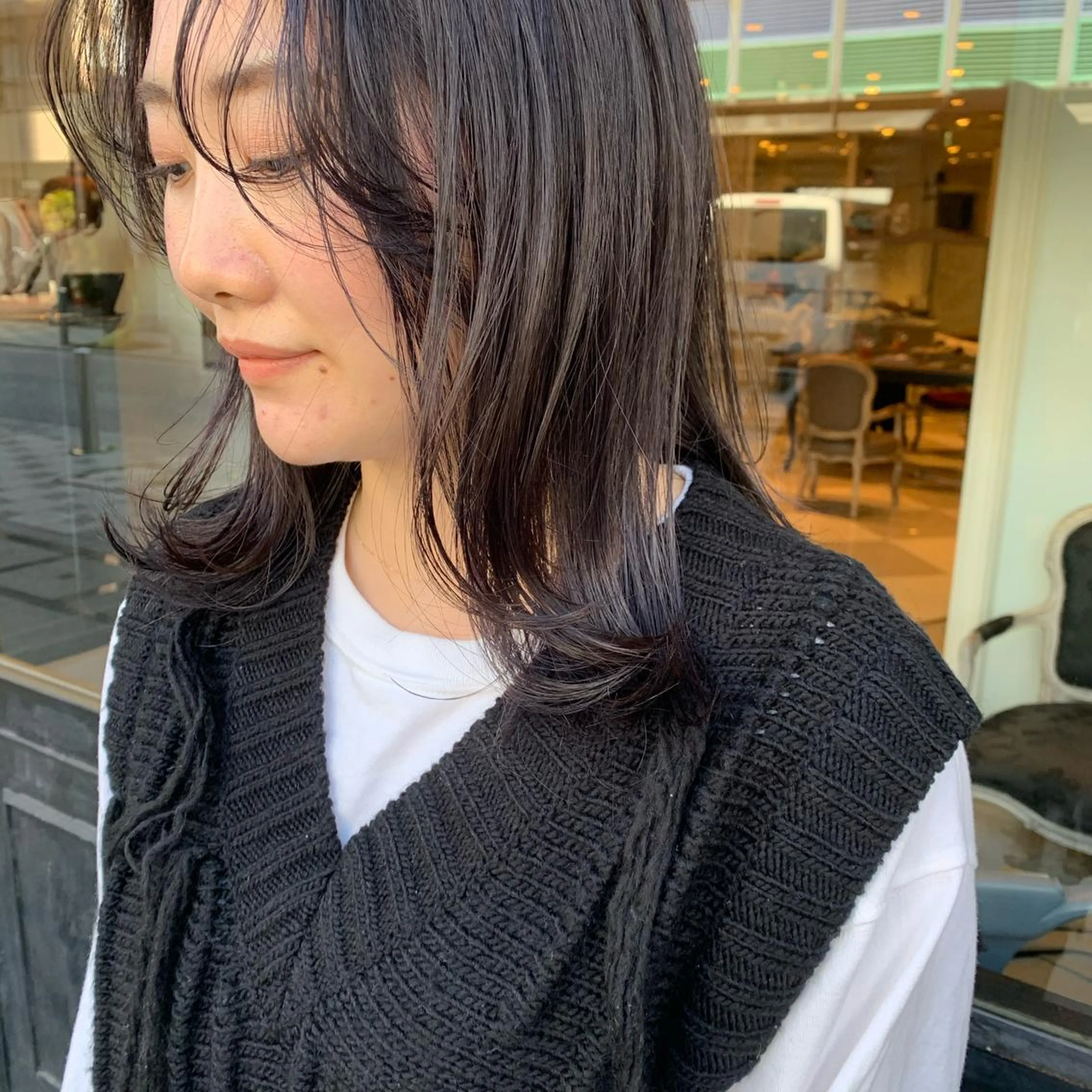 ロング カラー カット ヘアカラー SAKINO. ベージュカラーのヘアスタイル