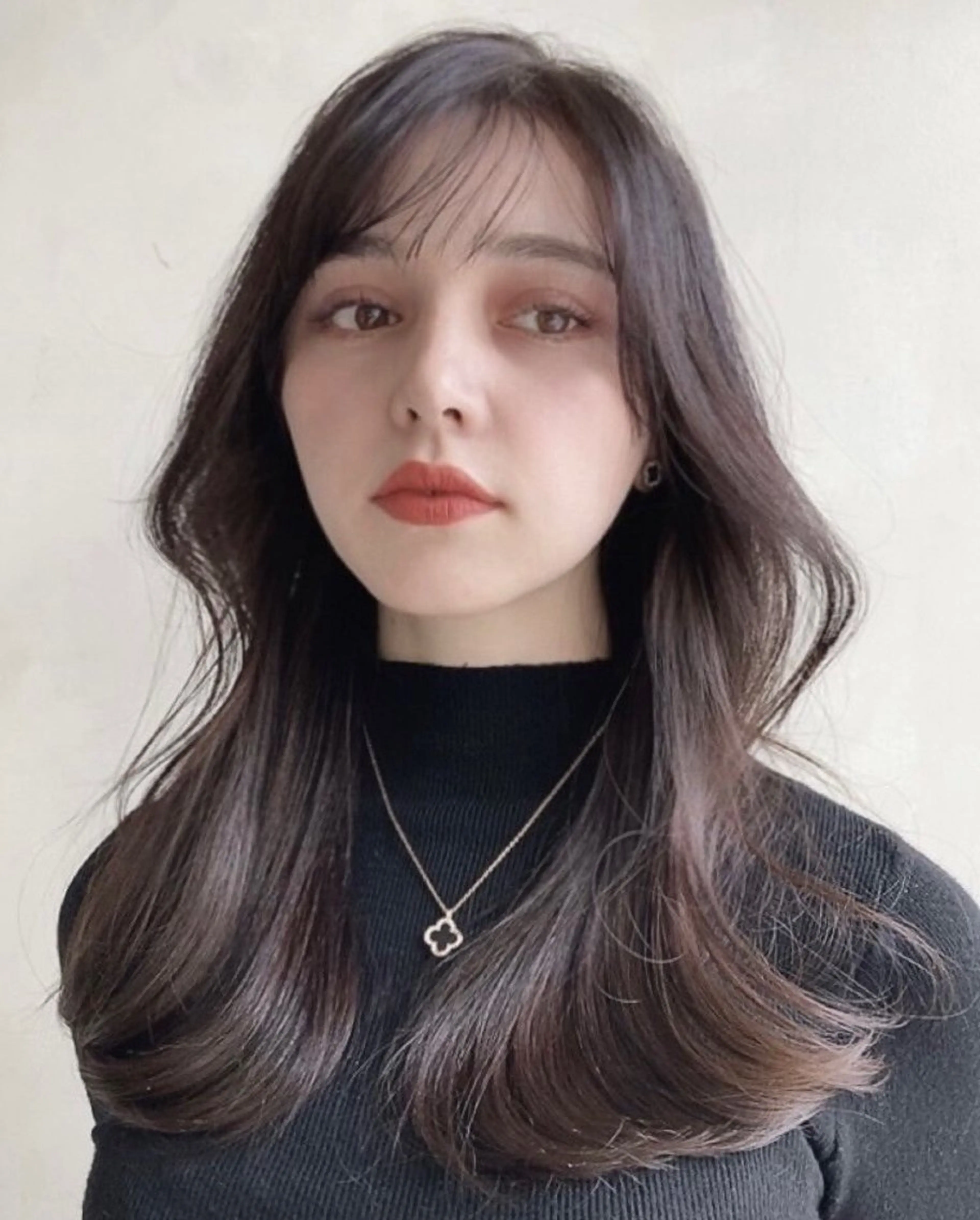 セミロング カラー 透明感カラー 韓国風ヘア n ♡のヘアスタイル