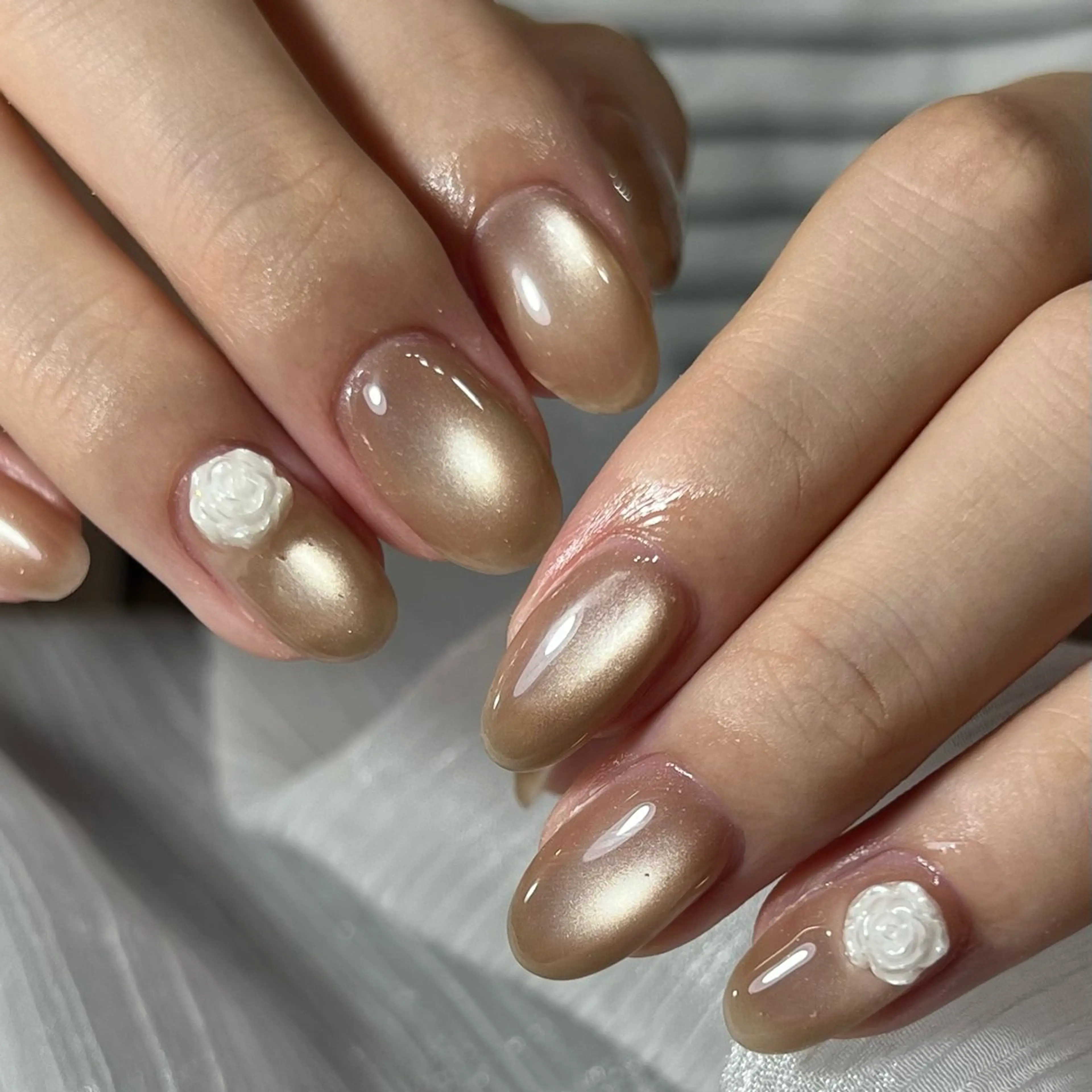 ネイル フレンチネイル ガーリー ガラスフレンチ 韓国ネイル ロングネイル ハンドネイル Venus nail チップ長さだし専門店のネイルデザイン