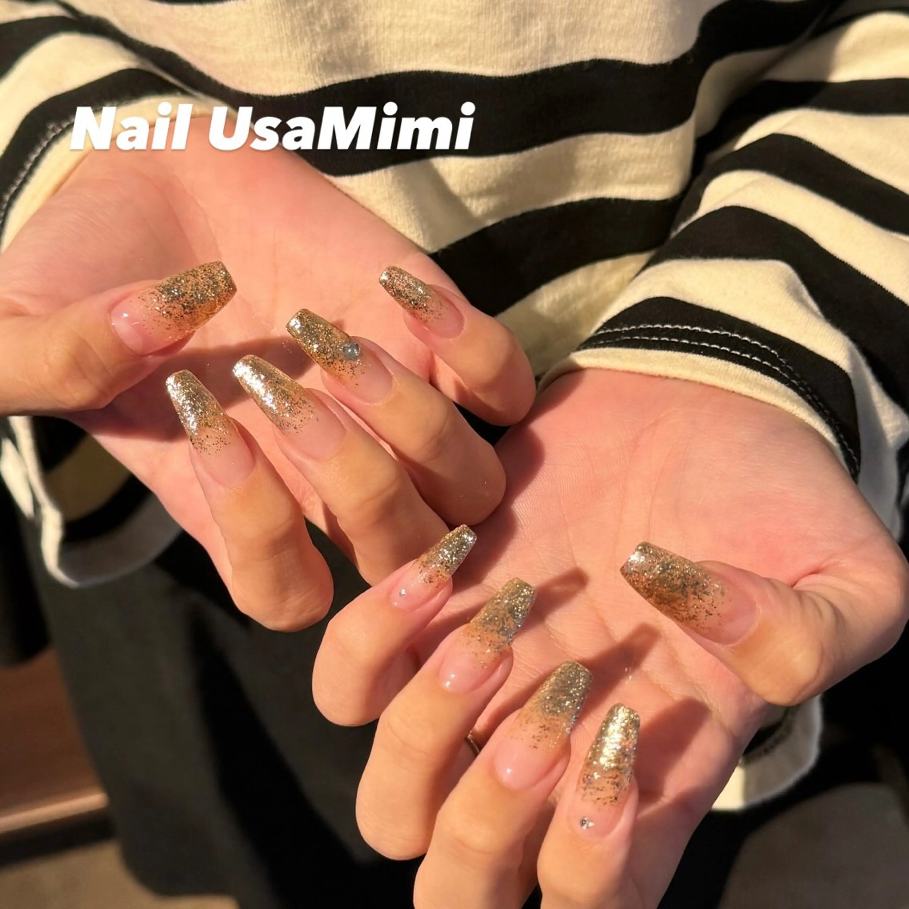 ネイル グラデーション ラメ(グリッター) ラメグラデーション 本町ネイルNail UsaMimiのネイルデザイン